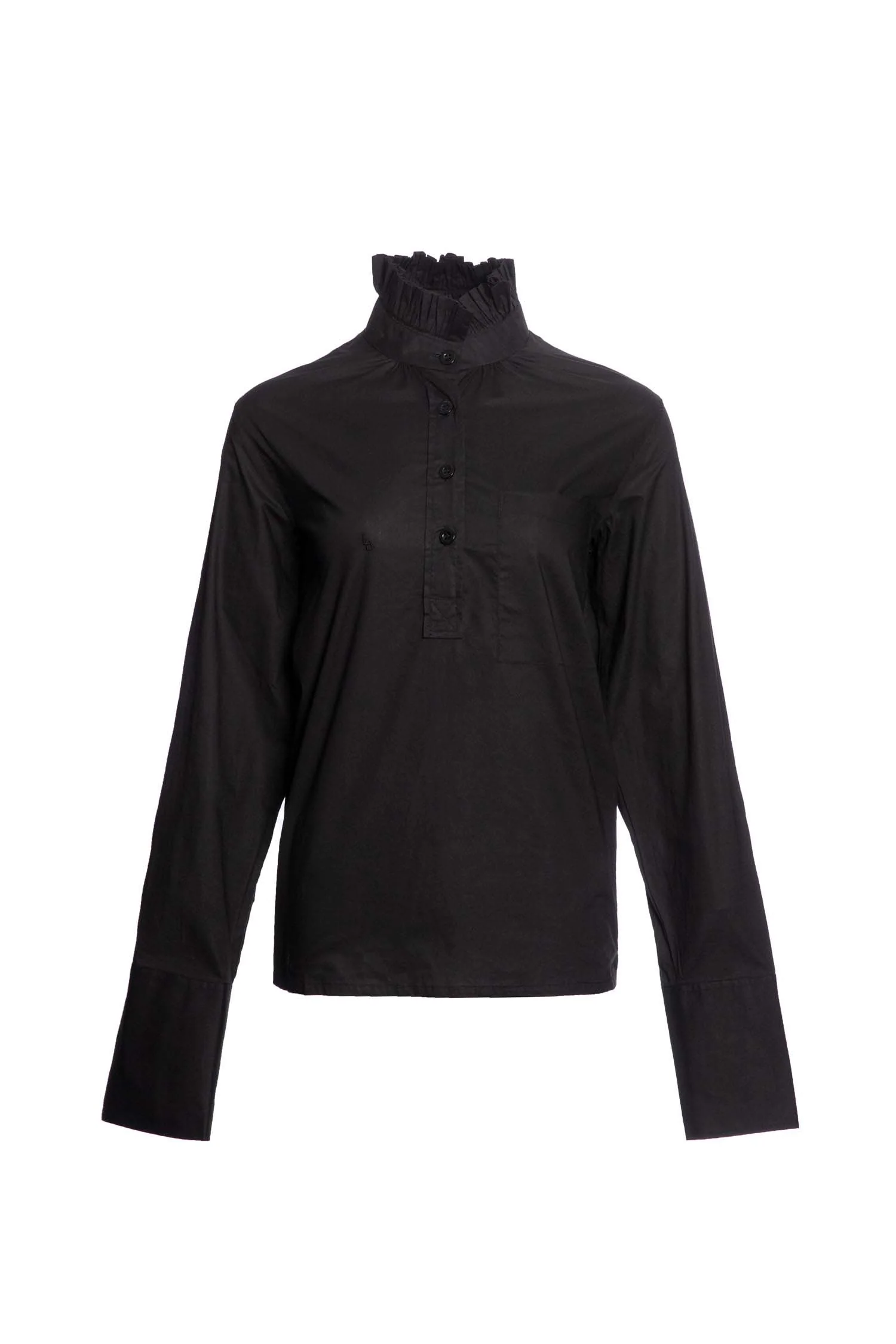 Laurence Bras | Frilled Cotton Shirt - Sculpted Neckline - Image 5