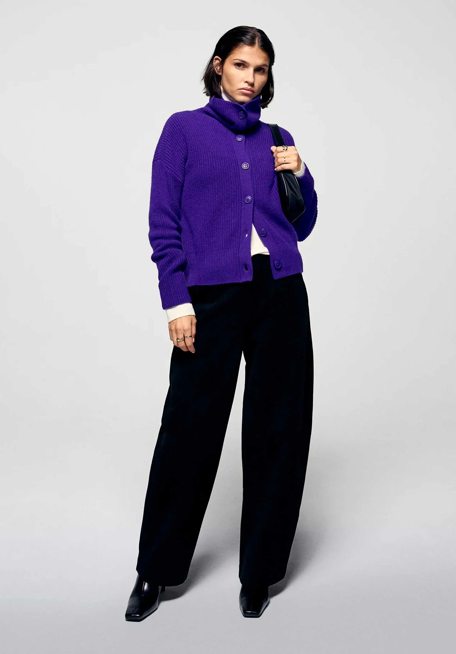 From Future | Cashmere Stand-Collar Cardigan - Velvet-Purple - Image 3