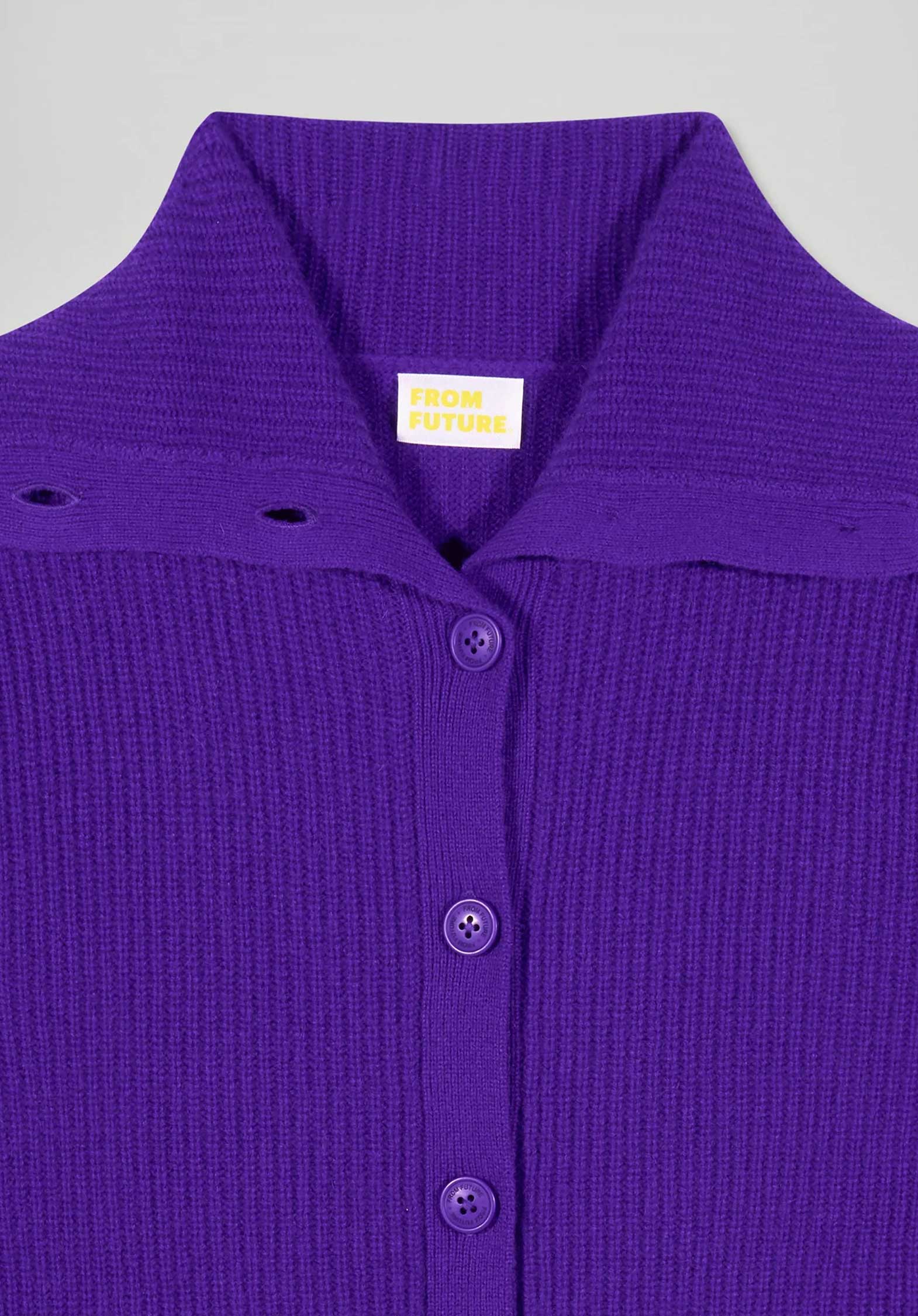 From Future | Cashmere Stand-Collar Cardigan - Velvet-Purple - Image 4