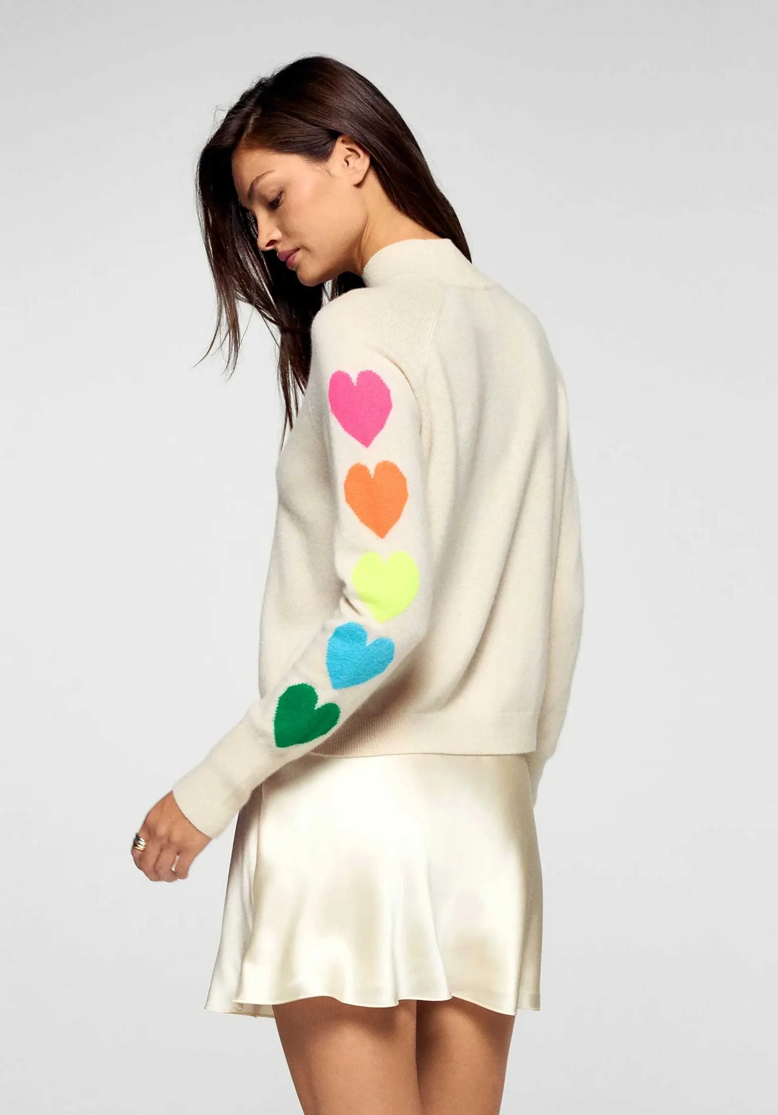 From Future | Oversized Cashmere Turtleneck with Heart Sleeves Sable - Image 2