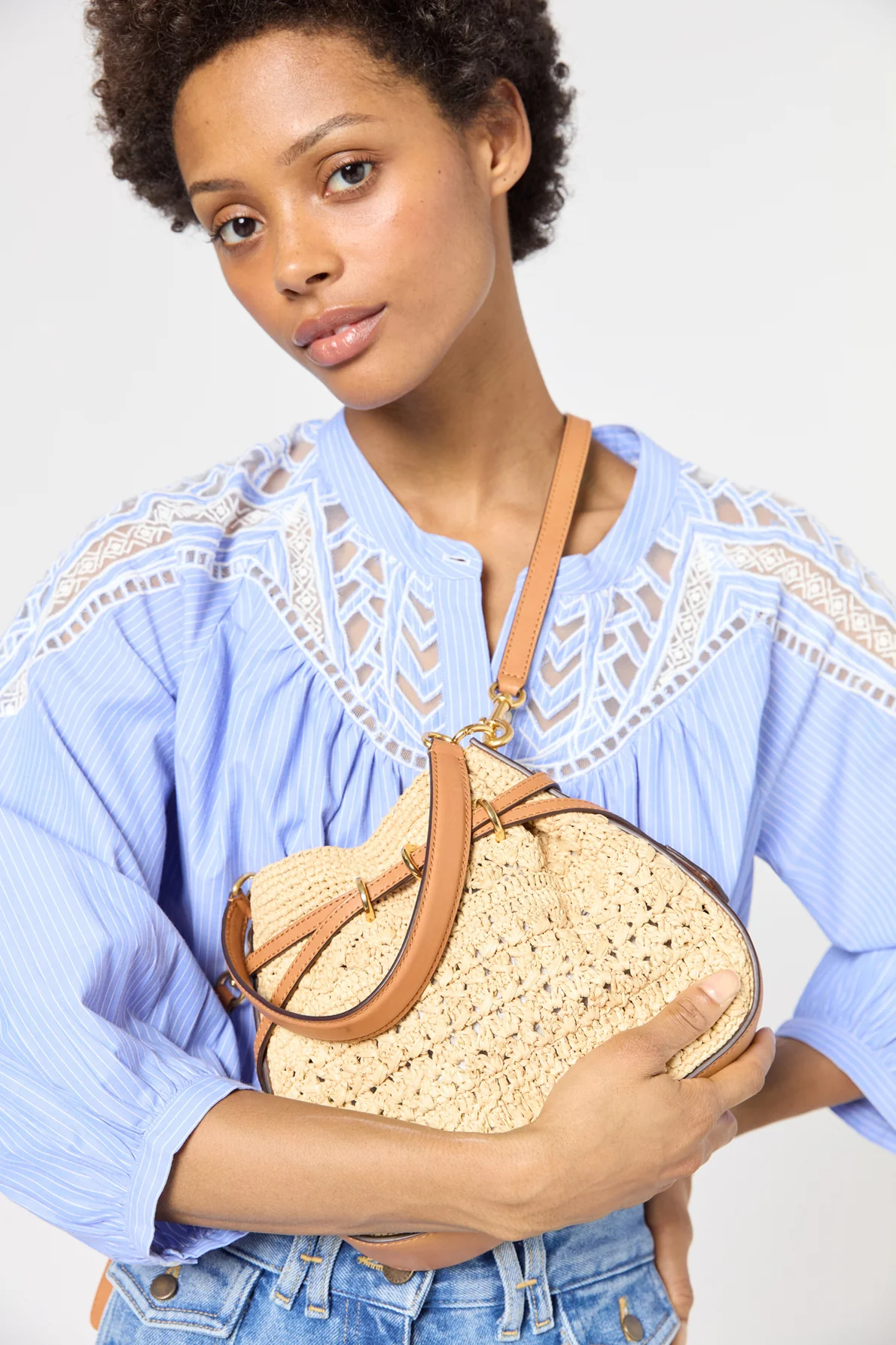 Gérard Darel | Mini Romy Bag - Raffia and Leather Rope - Image 4