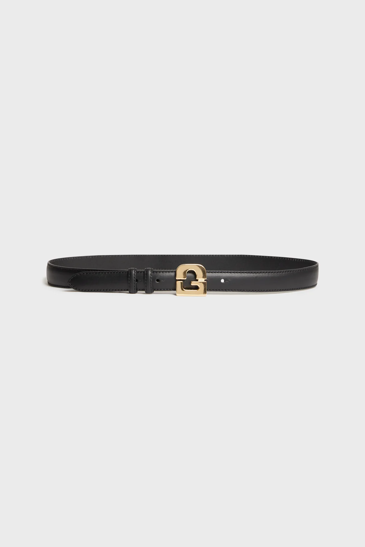 Gérard Darel | Le Lauren Belt - Leather with Gold Initials Black