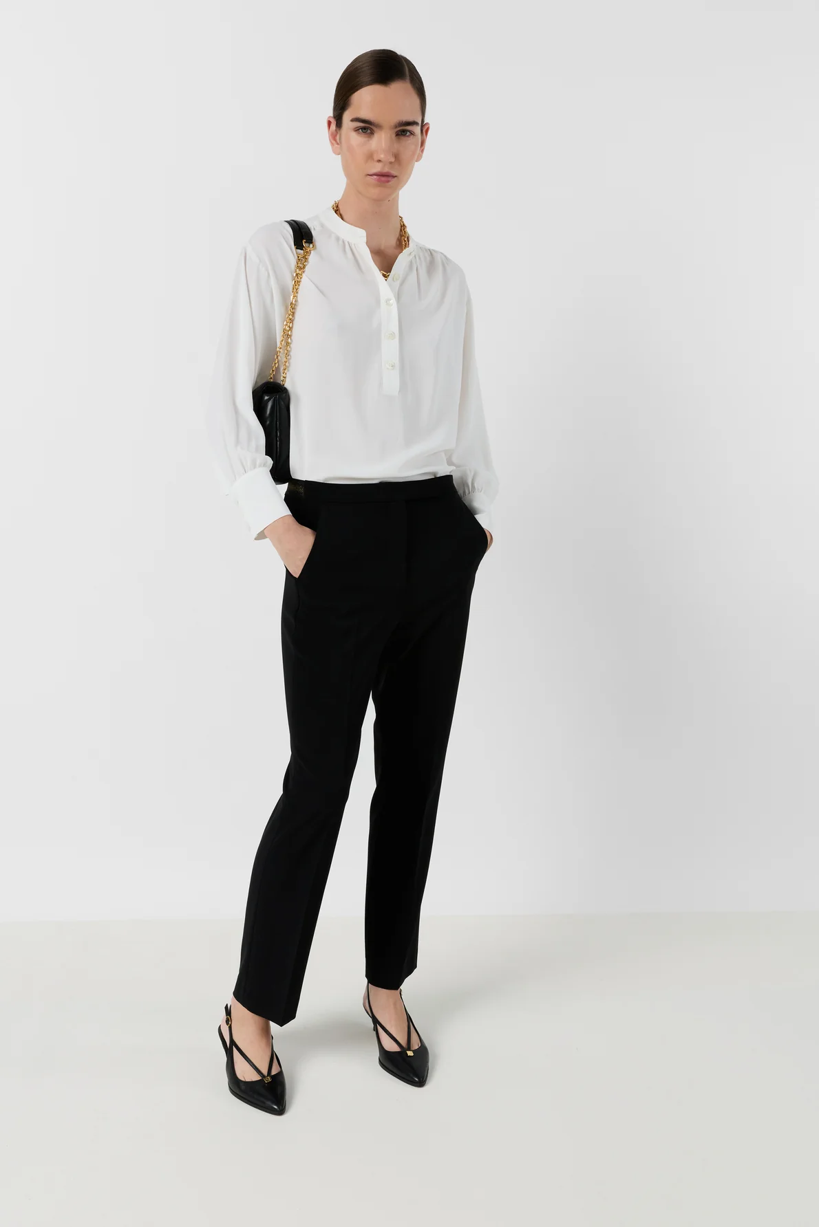 Gérard Darel | Cezanne Blouse - Crepe with Tunisian Collar Ecru - Image 3
