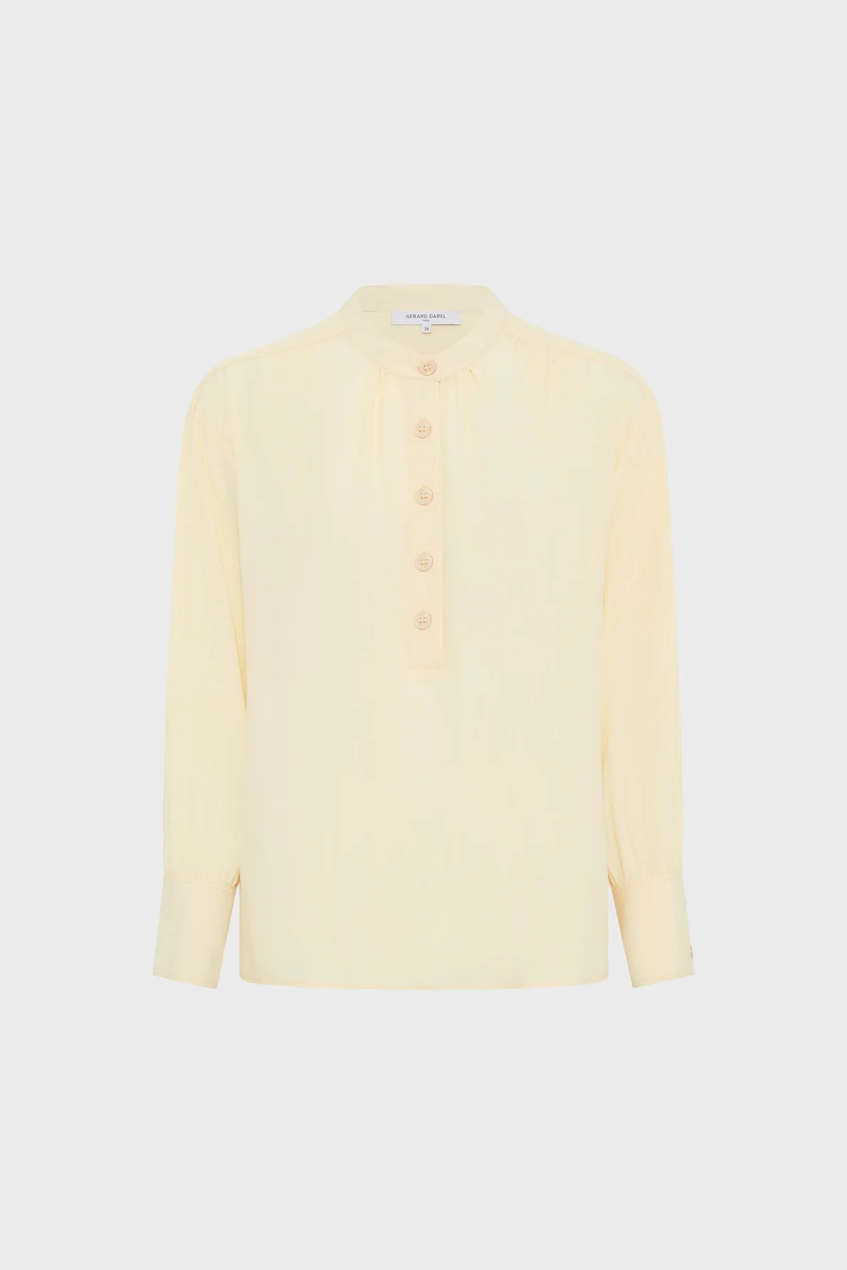 Women Button-Down Blouse Crepe Silk Charmeuse - Yellow