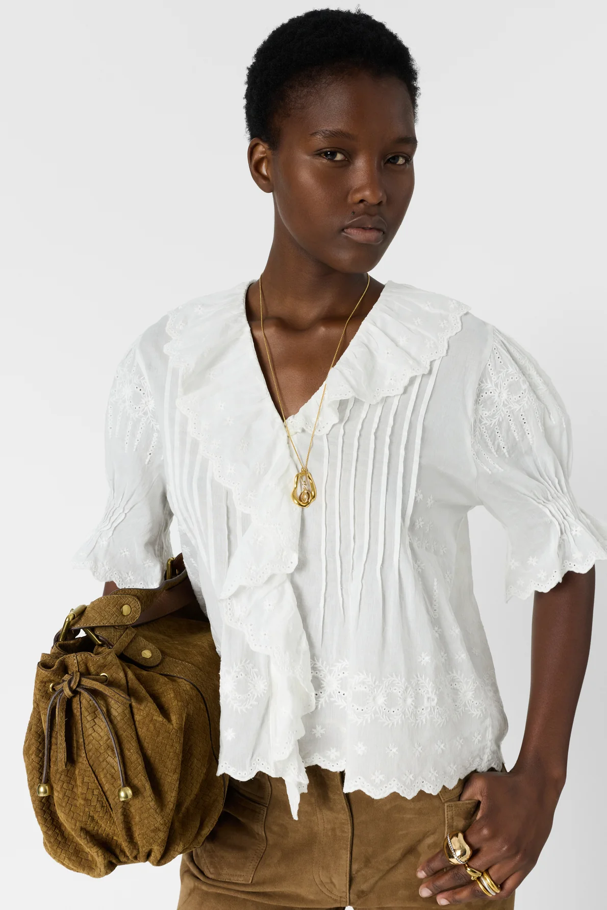 Gérard Darel | Ceylia Embroidered Cotton Voile Blouse - White - Image 2