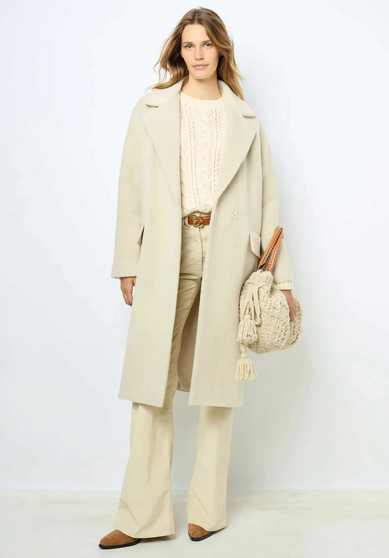 Gerard Darel | Lorianne Cocoon Coat - Wool-Alpaca Ecru - Image 6