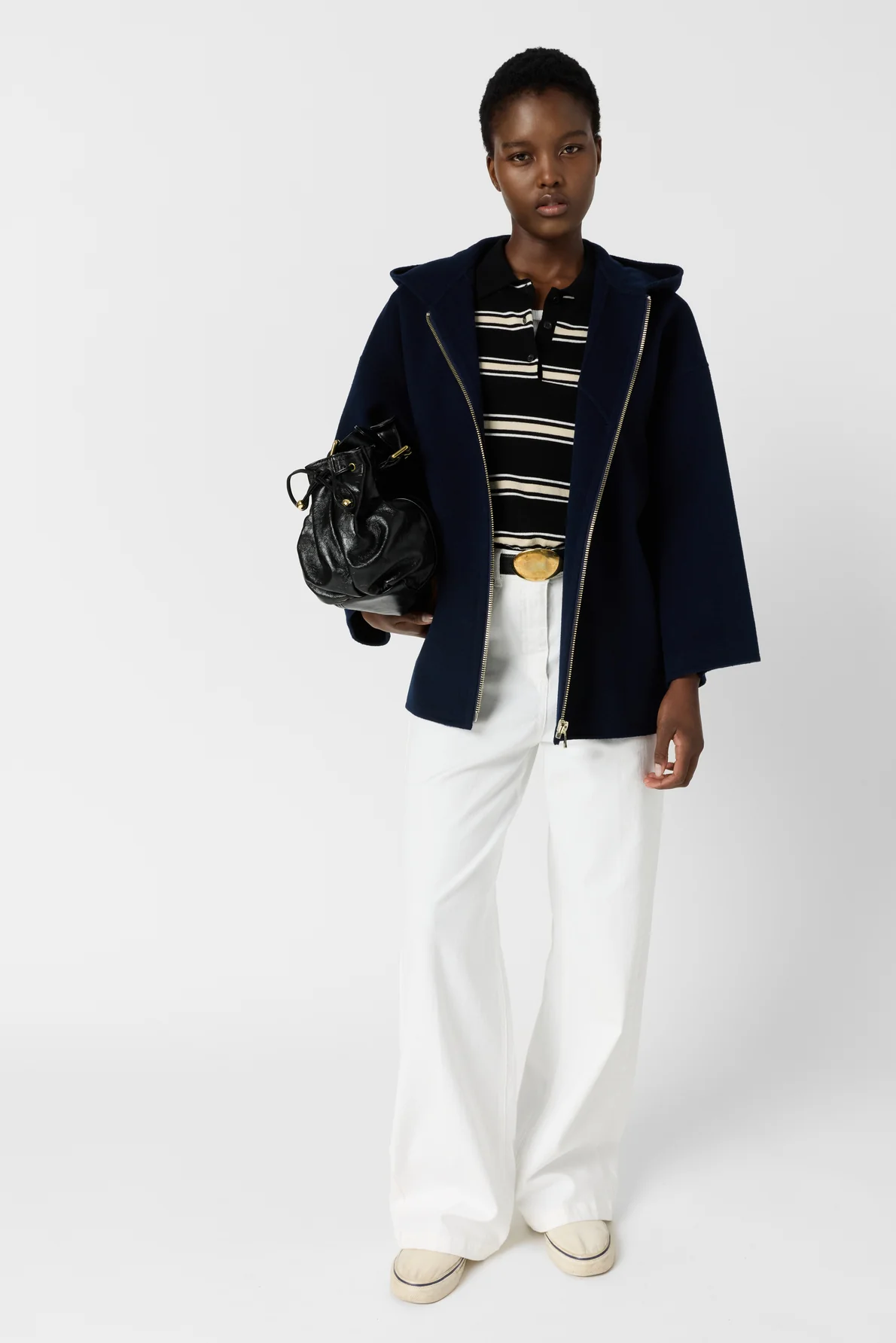 Gérard Darel | Patricia Double-Faced Wool Hooded Coat - Navy - Image 7