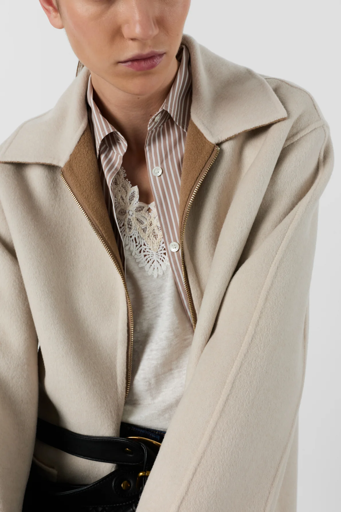 Gérard Darel | Prisca Reversible Wool Coat - Straw - Image 5