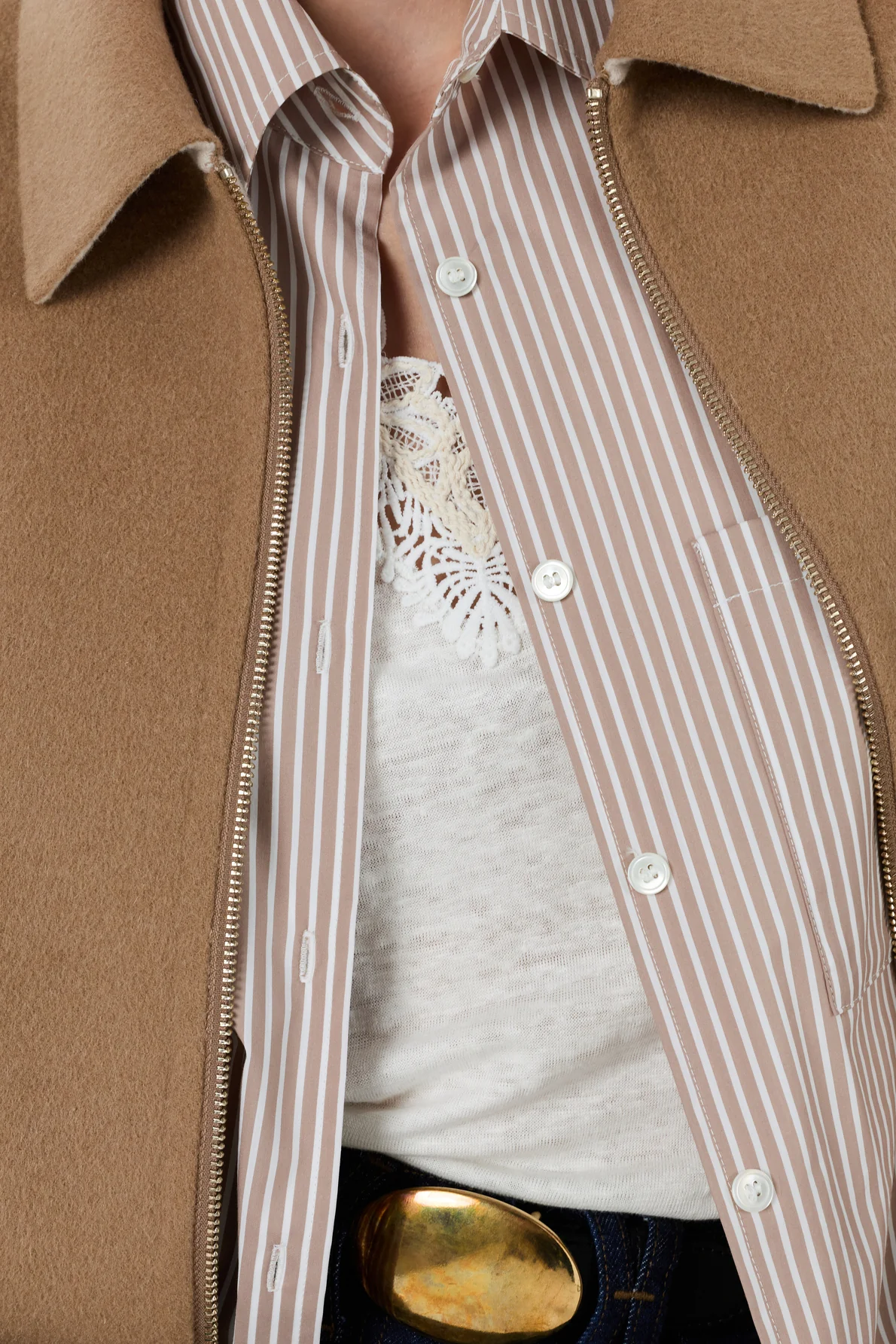 Gérard Darel | Prisca Reversible Wool Coat - Straw - Image 7