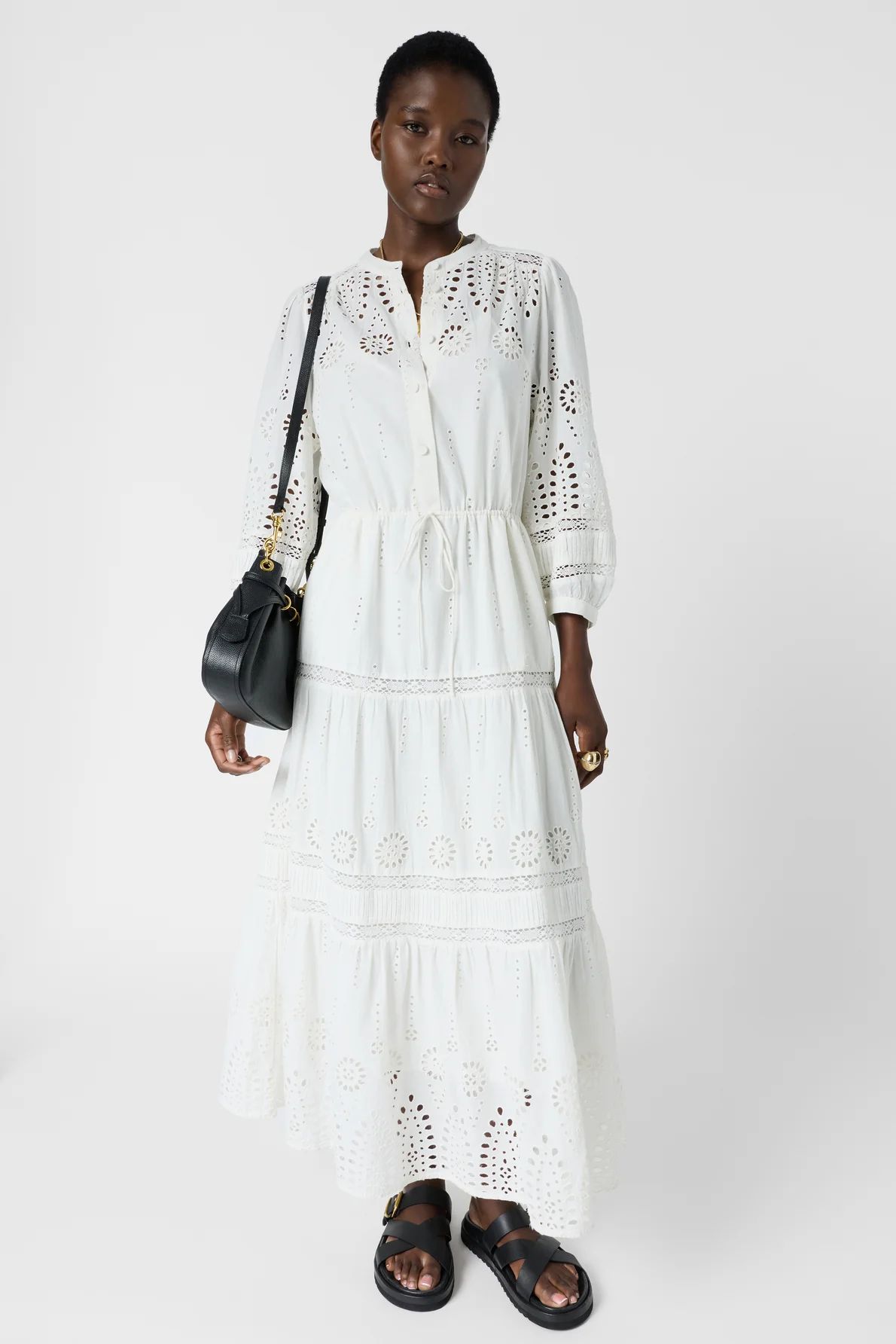 Gérard Darel | Rhonie Women's Elegant Bohemian Cotton Dress - Cotton - Ecru