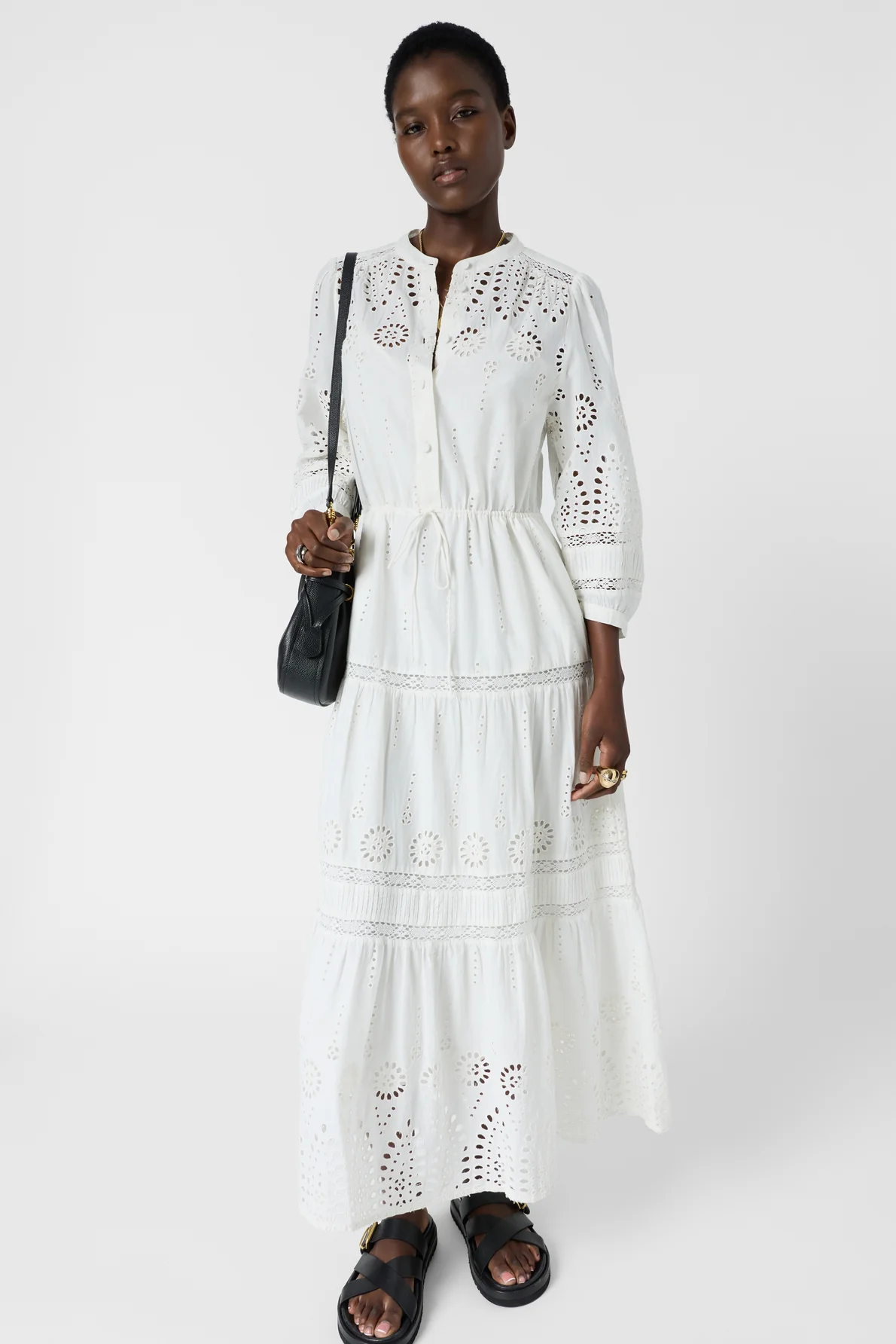 Gérard Darel | Rhonie Women's Elegant Bohemian Cotton Dress - Cotton - Ecru - Image 2