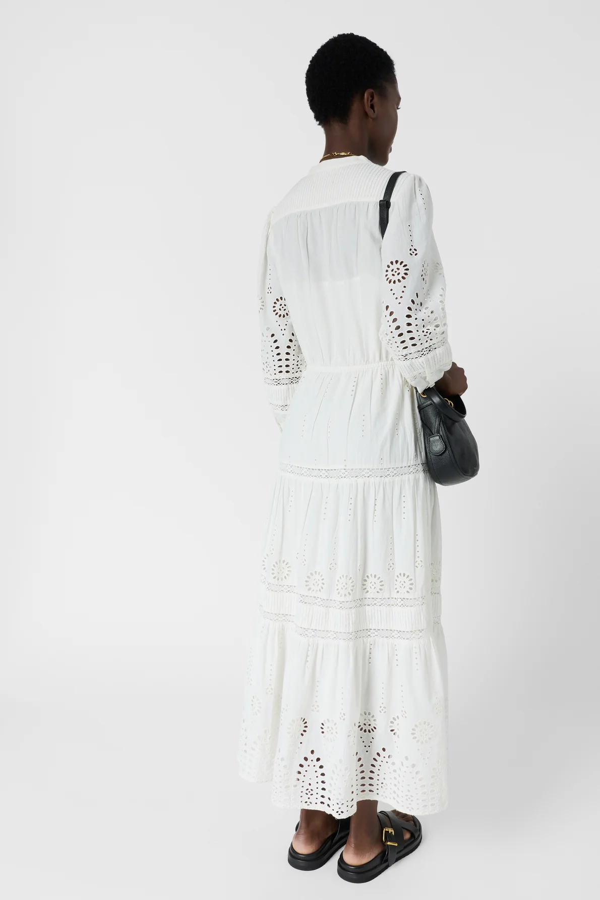 Gérard Darel | Rhonie Women's Elegant Bohemian Cotton Dress - Cotton - Ecru - Image 3