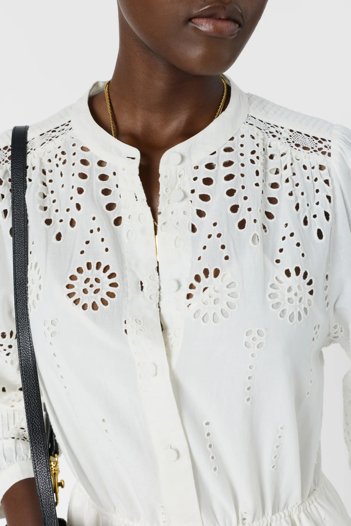 Gérard Darel | Rhonie Women's Elegant Bohemian Cotton Dress - Cotton - Ecru - Image 6