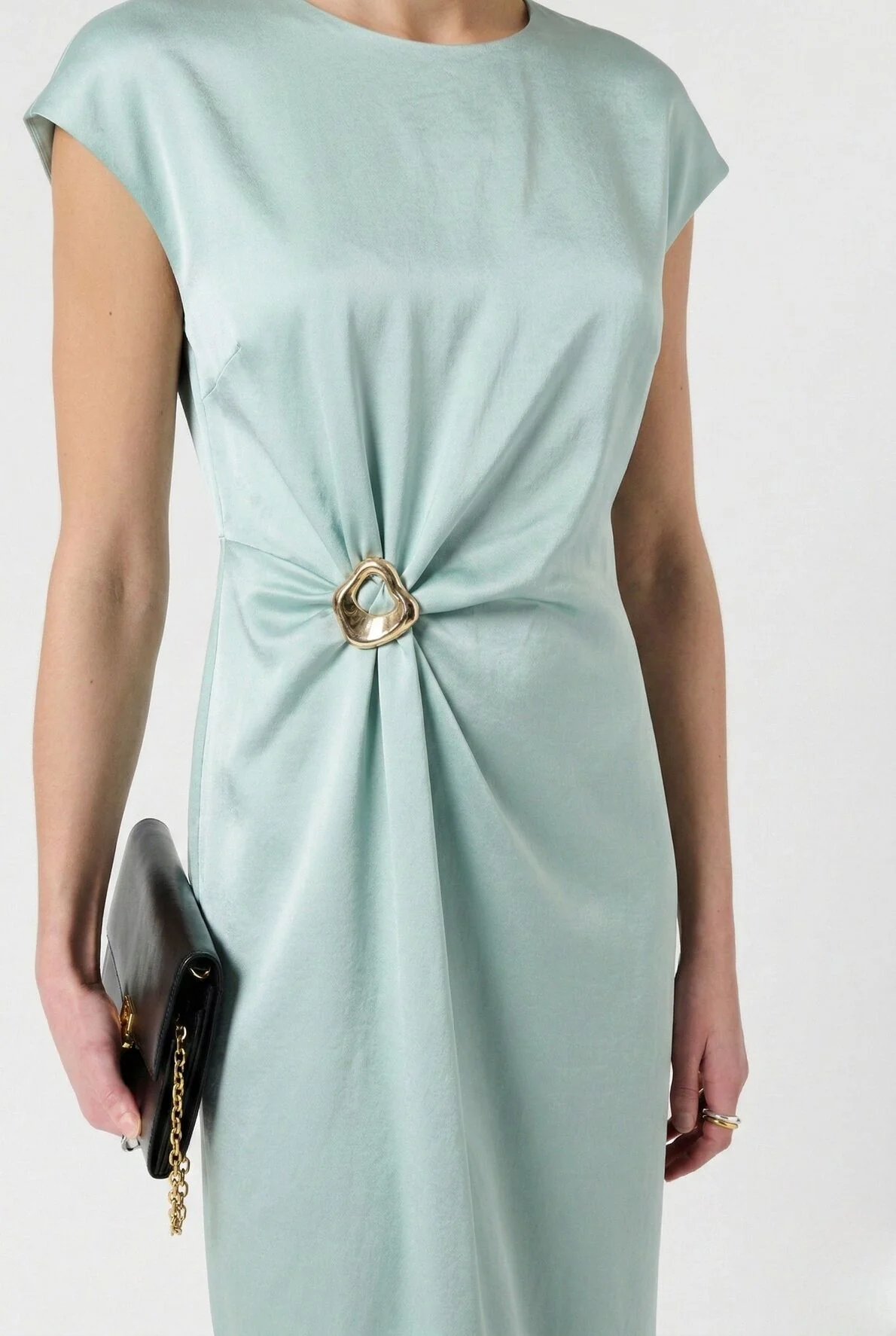 Women's Dress Fluid Crepe Silk Blend - Emerald Green - Image 6