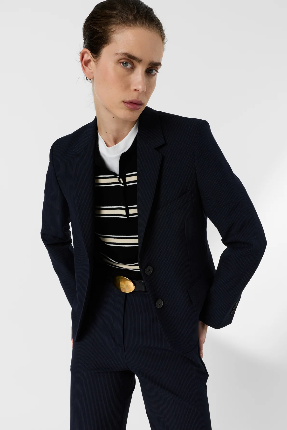 Gérard Darel | Tayana Pinstripe Jacket - Navy - Image 3
