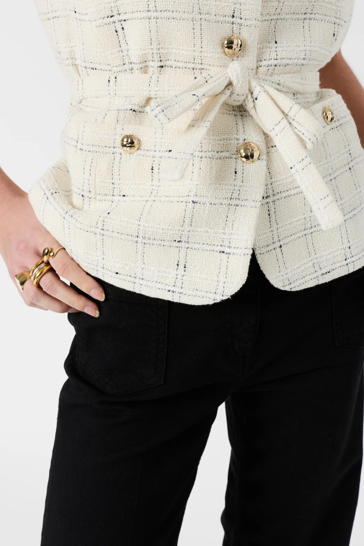 Gérard Darel | Tillie Vest-Jacket - Tweed Ecru - Image 6