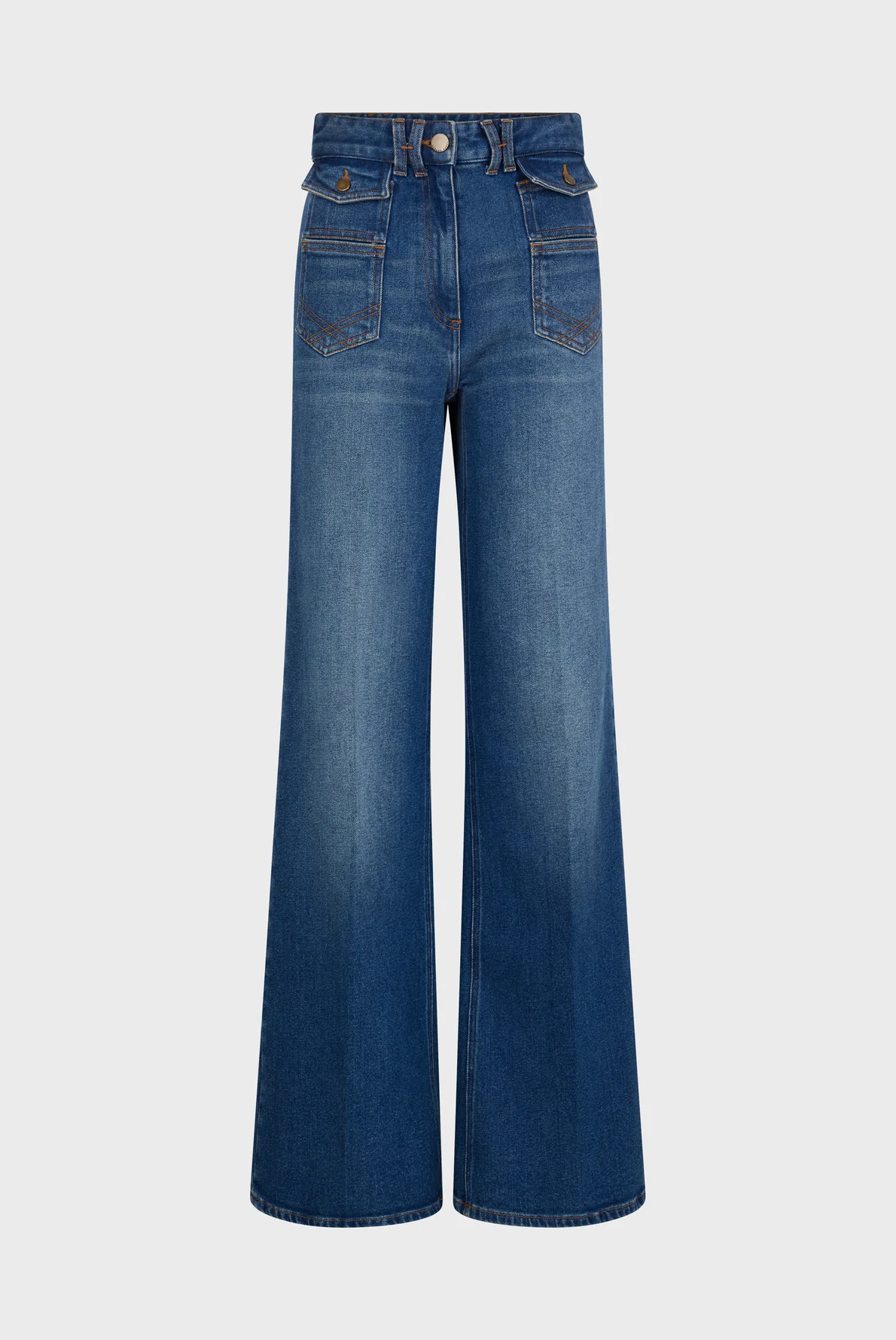 Gérard Darel | Anna High-Waist Flared Jean in Raw Indigo Universe