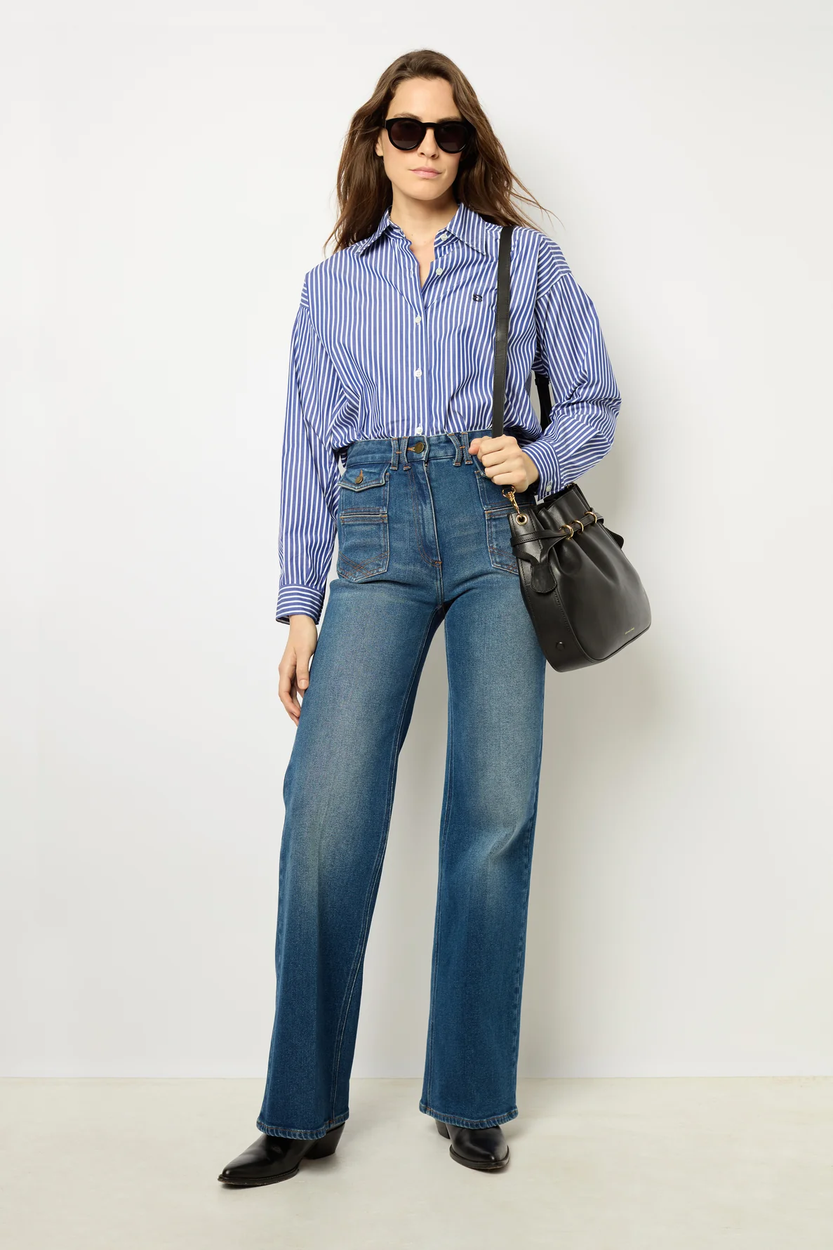 Gérard Darel | Anna High-Waist Flared Jean in Raw Indigo Universe - Image 8