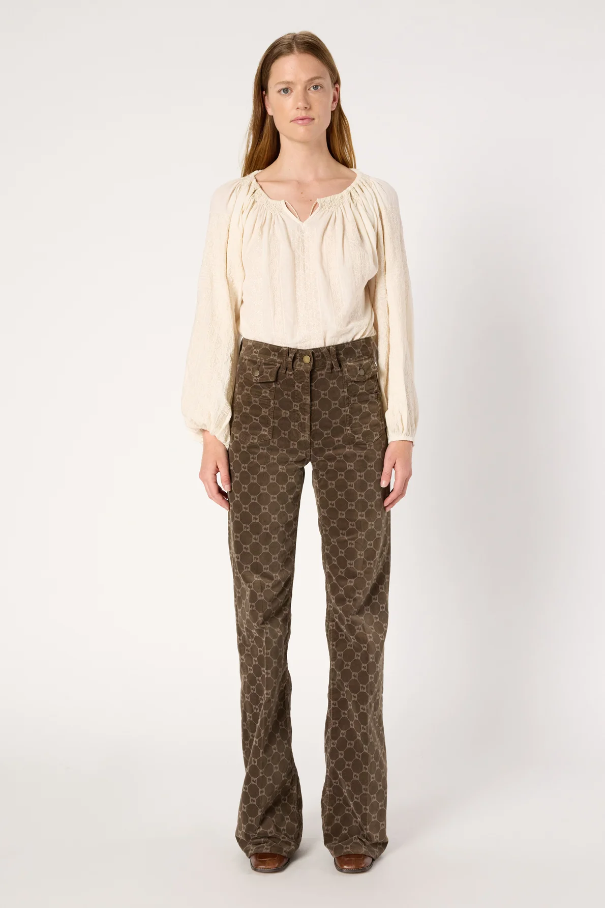 Gérard Darel | Anna Jean Flared Corduroy Pants - Coffee - Image 3