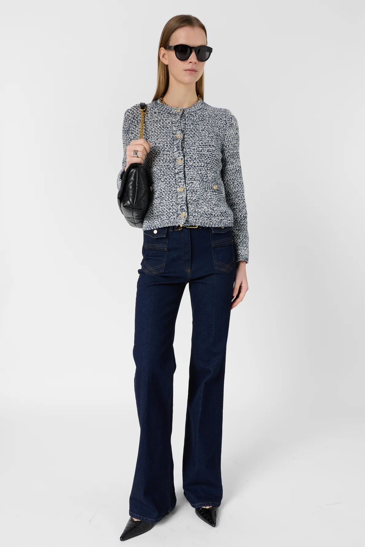 Gérard Darel | Leora Women's Cardigan Knit Sweater - Cotton - Blue Navy - Image 2