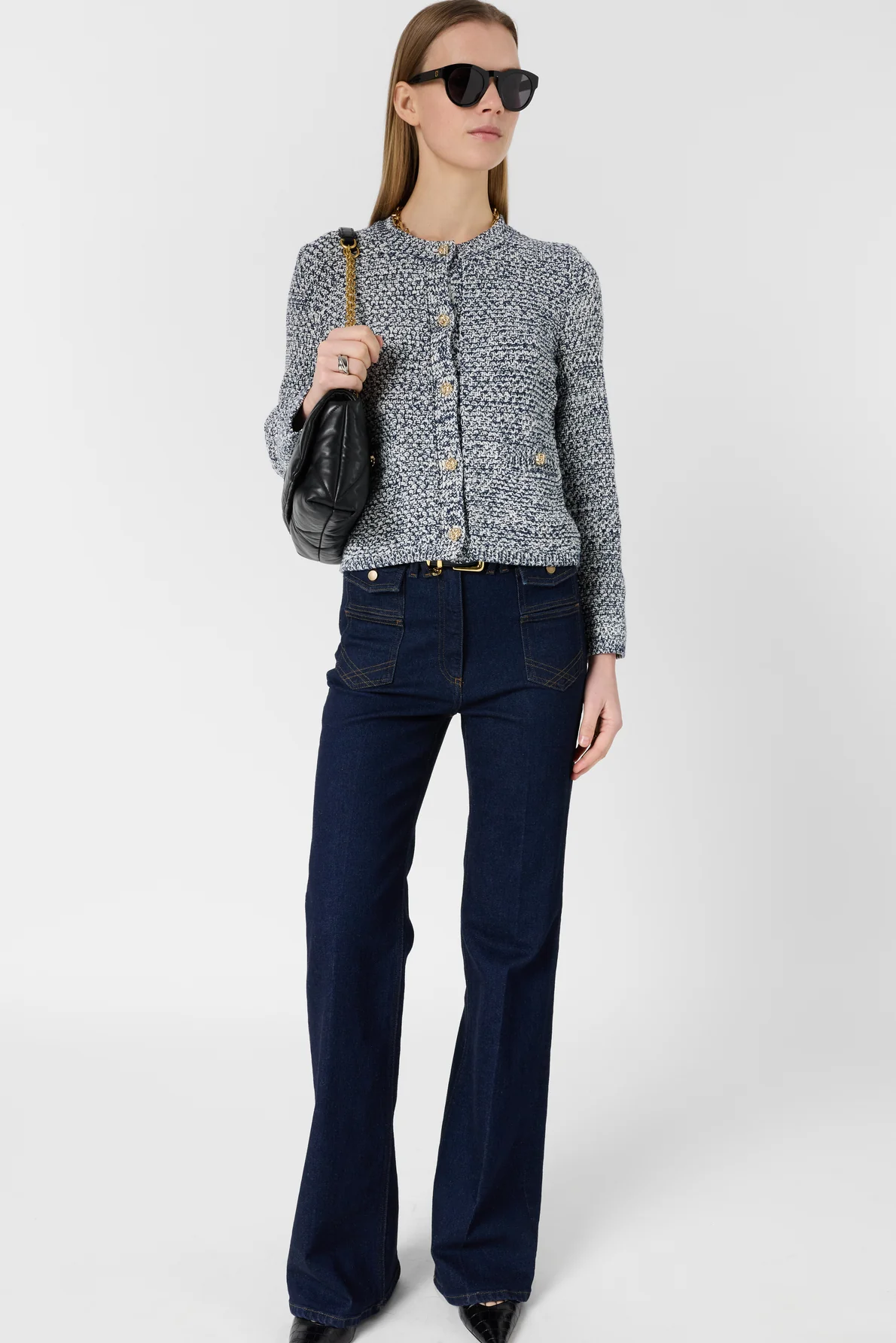 Gérard Darel | Leora Women's Cardigan Knit Sweater - Cotton - Blue Navy - Image 7