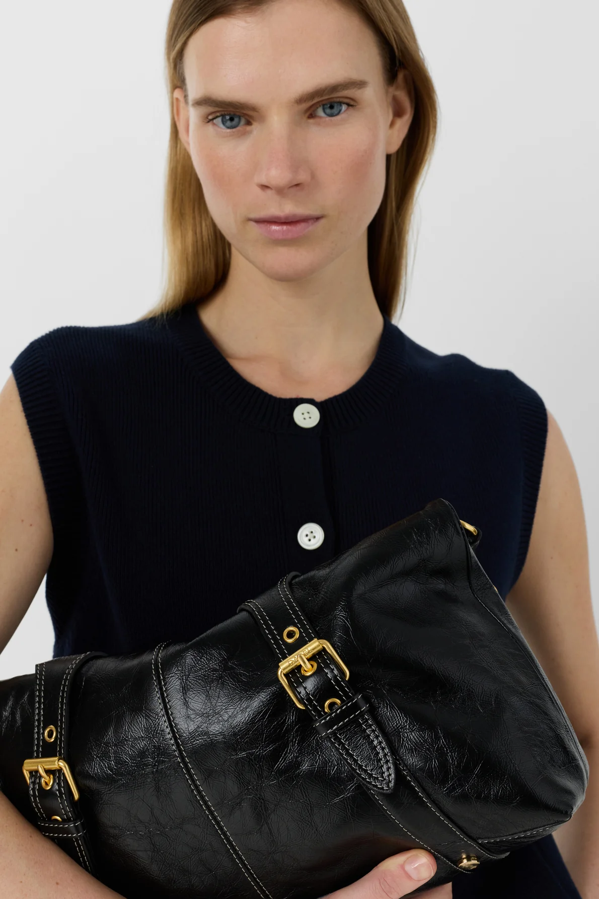 Gérard Darel | Louve Sleeveless Cardigan Vest - Navy - Image 3