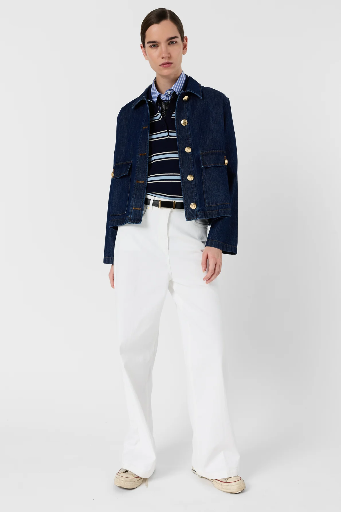 Gérard Darel | Leila Striped Polo Vest - Navy - Image 5