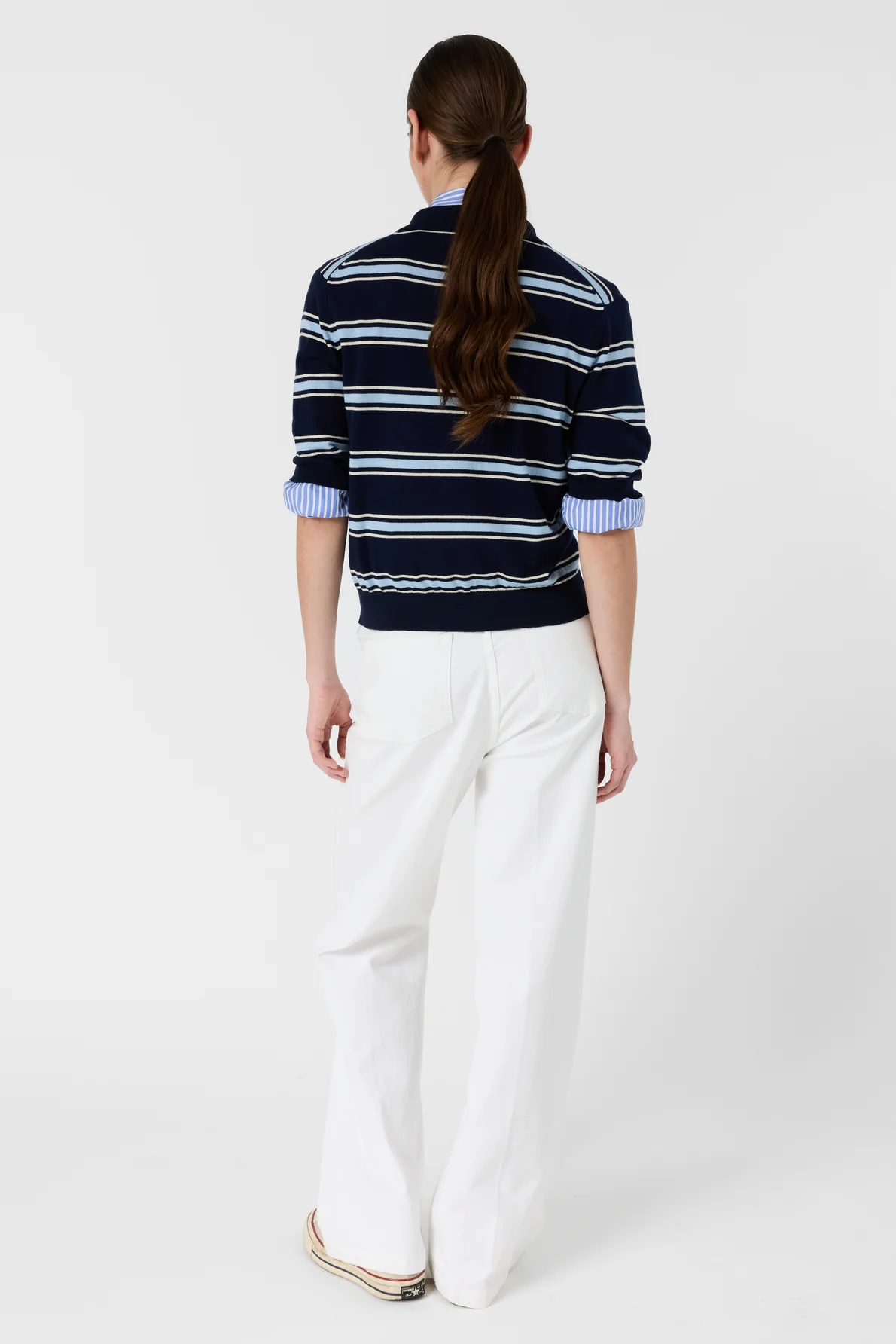 Gérard Darel | Leila Striped Polo Vest - Navy - Image 7