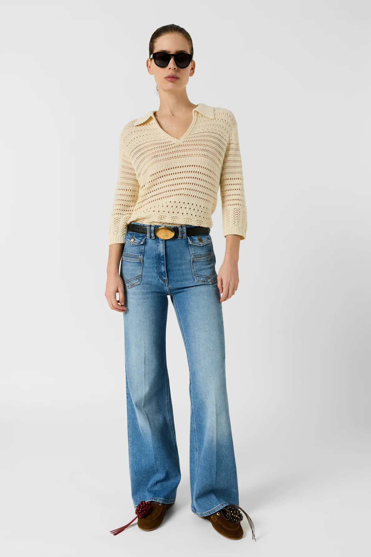 Gérard Darel | Lalya Openwork Crochet Pullover - Ecru - Image 2