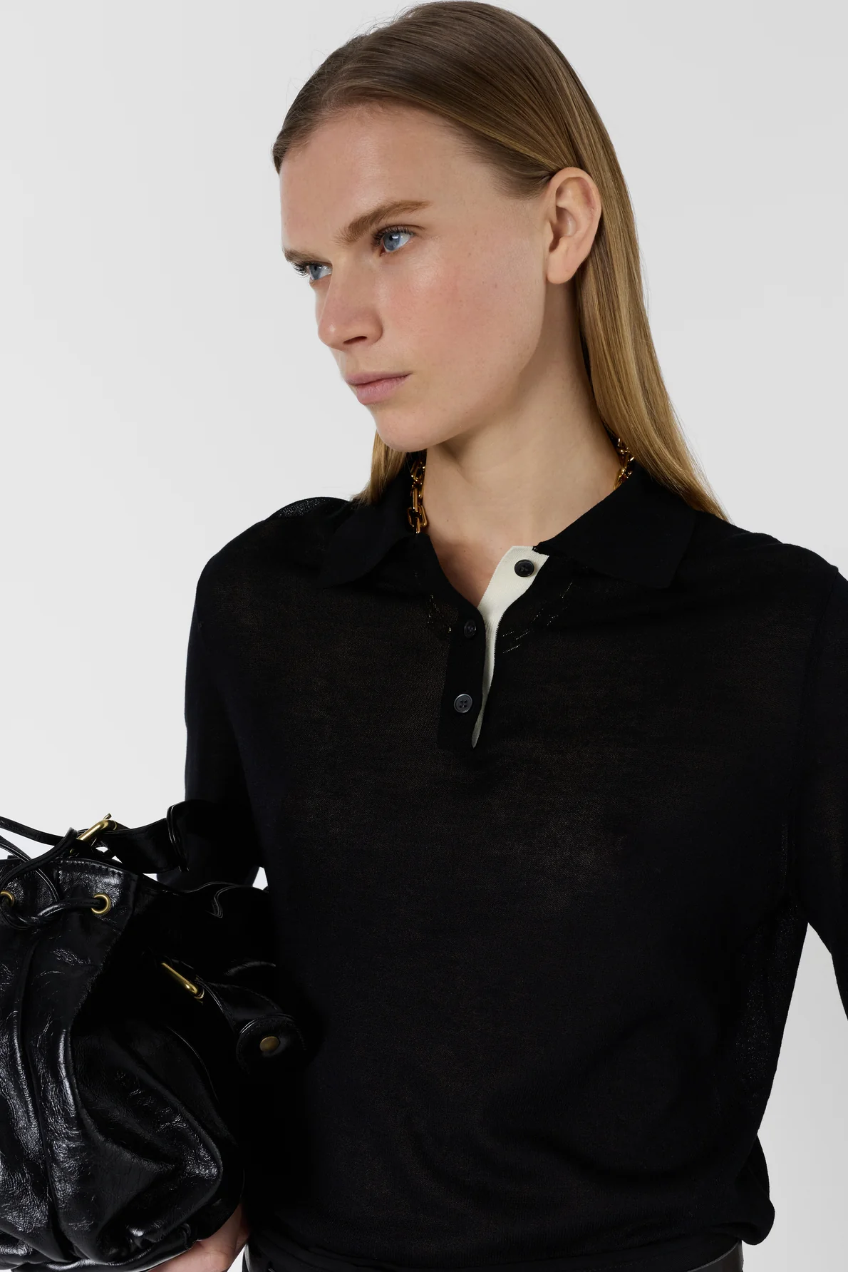 Gérard Darel | Laika Knit Polo Vest Black - Image 7