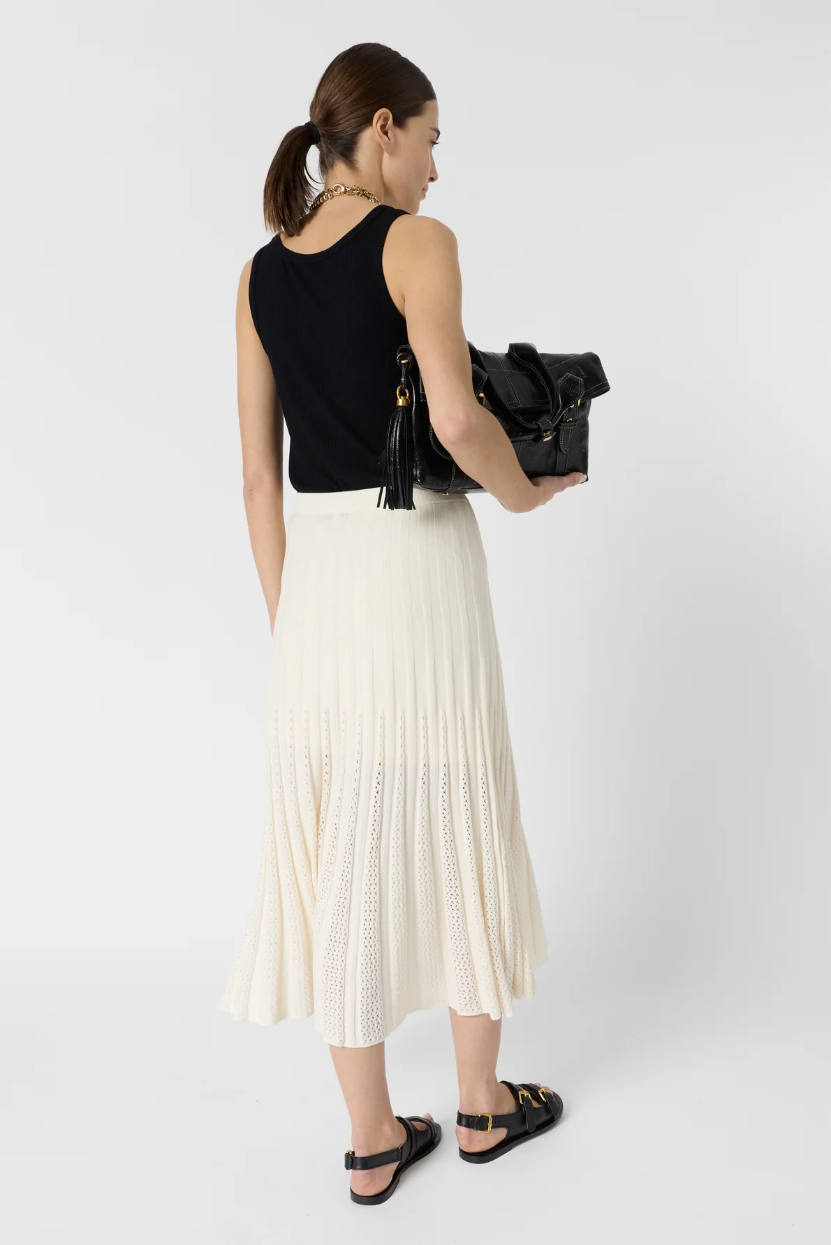 Gérard Darel | Jocelyna Ribbed Knit Skirt - Ecru - Image 3