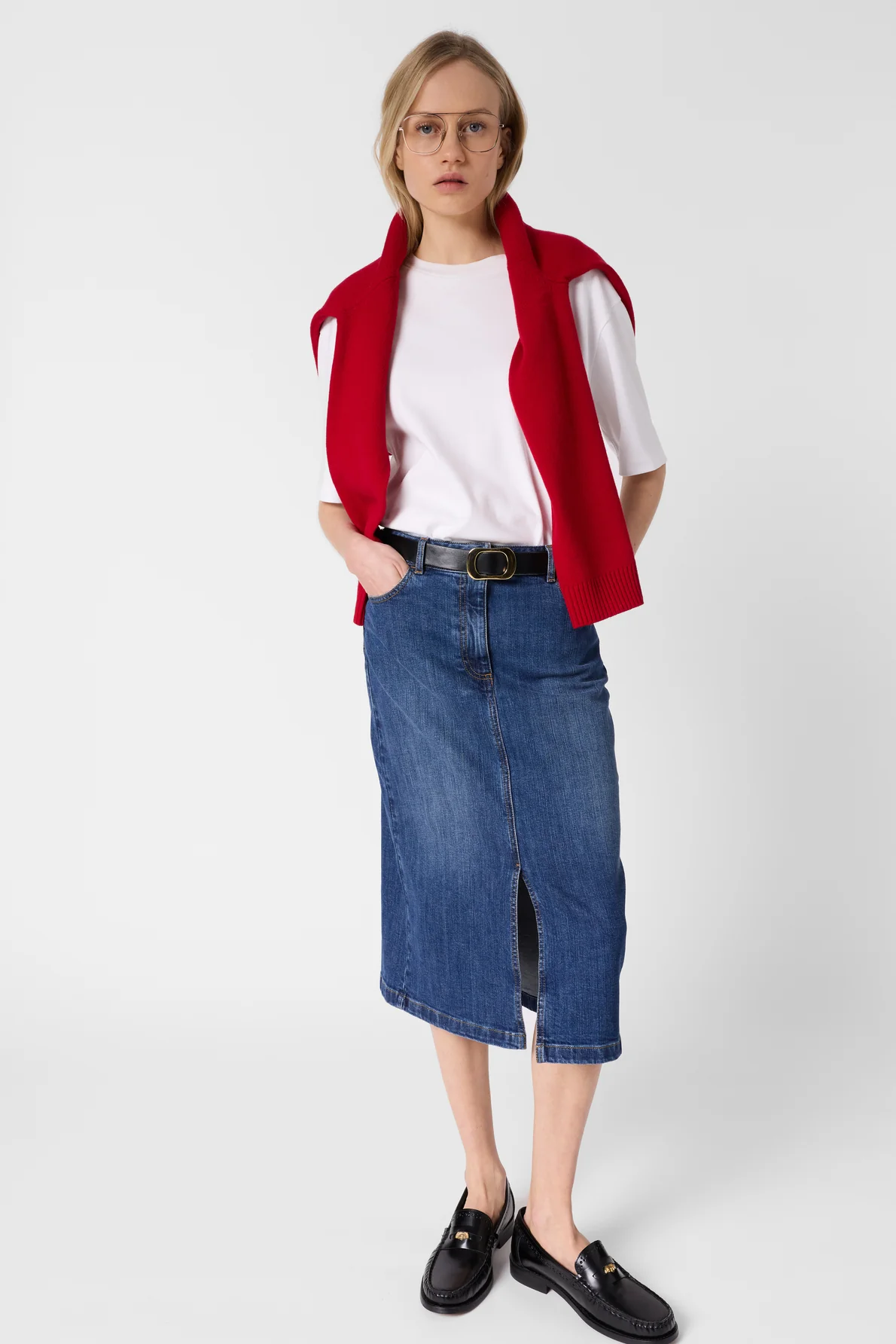 Gérard Darel | Janaelle Straight Denim Skirt - Blue - Image 2
