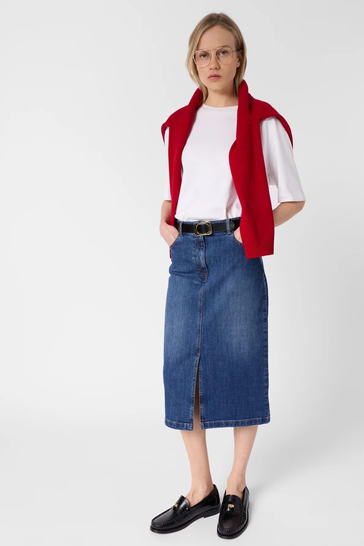 Gérard Darel | Janaelle Straight Denim Skirt - Blue - Image 3