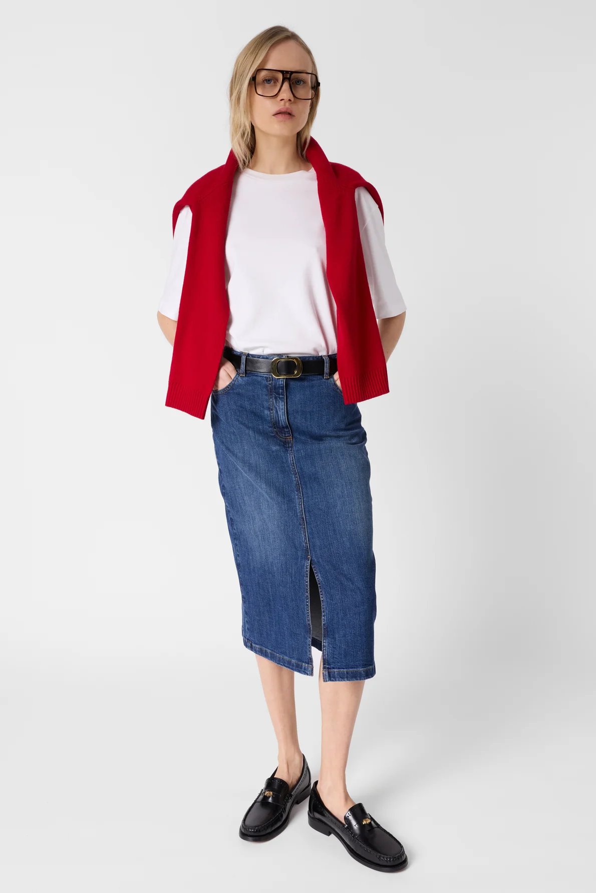 Gérard Darel | Janaelle Straight Denim Skirt - Blue - Image 7