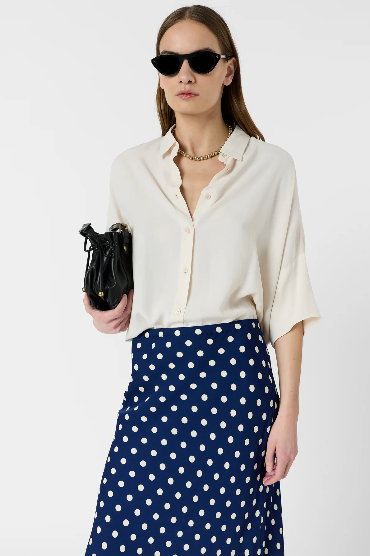 Gérard Darel | Jovana Midi Skirt - Polka Dot Blue - Image 5