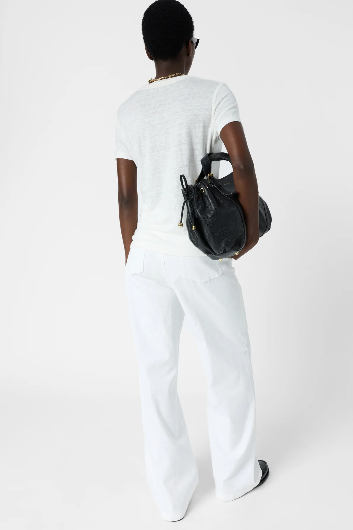 Gérard Darel | Mirana Linen T-shirt - Lurex Collar White - Image 4