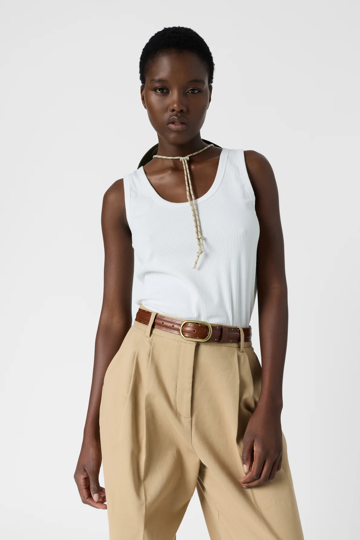 Gérard Darel | Azra Women’s Pleated Wide-Leg Trousers - Percent Cotton - Camel - Image 5