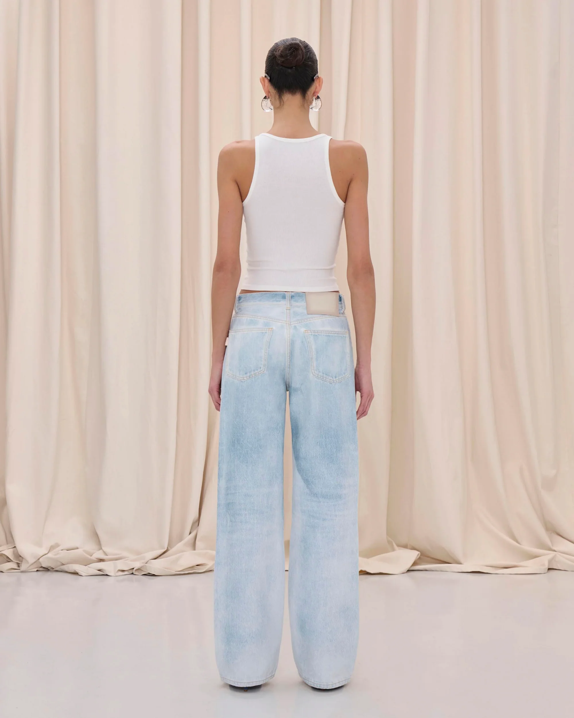 Haikure | Korea Short Denim - Wide Cropped Pants Sunny-Blue - Image 3