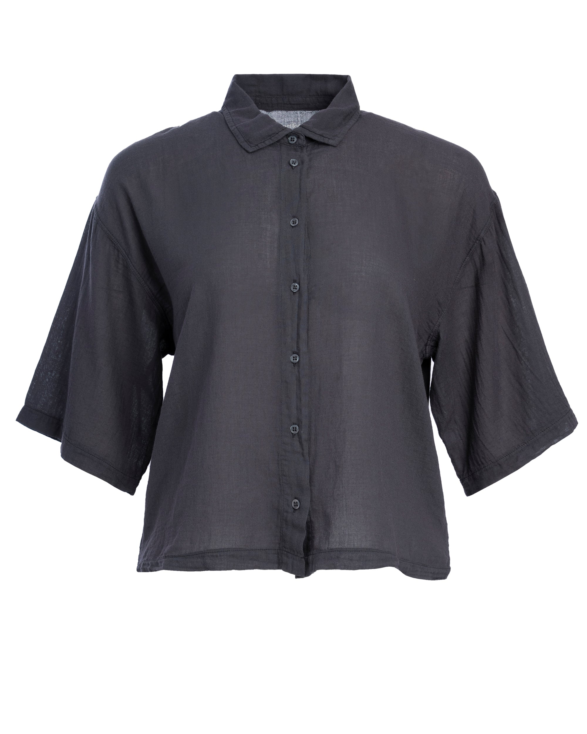 Hartford | Relaxed Cotton Shirt - Charcoal