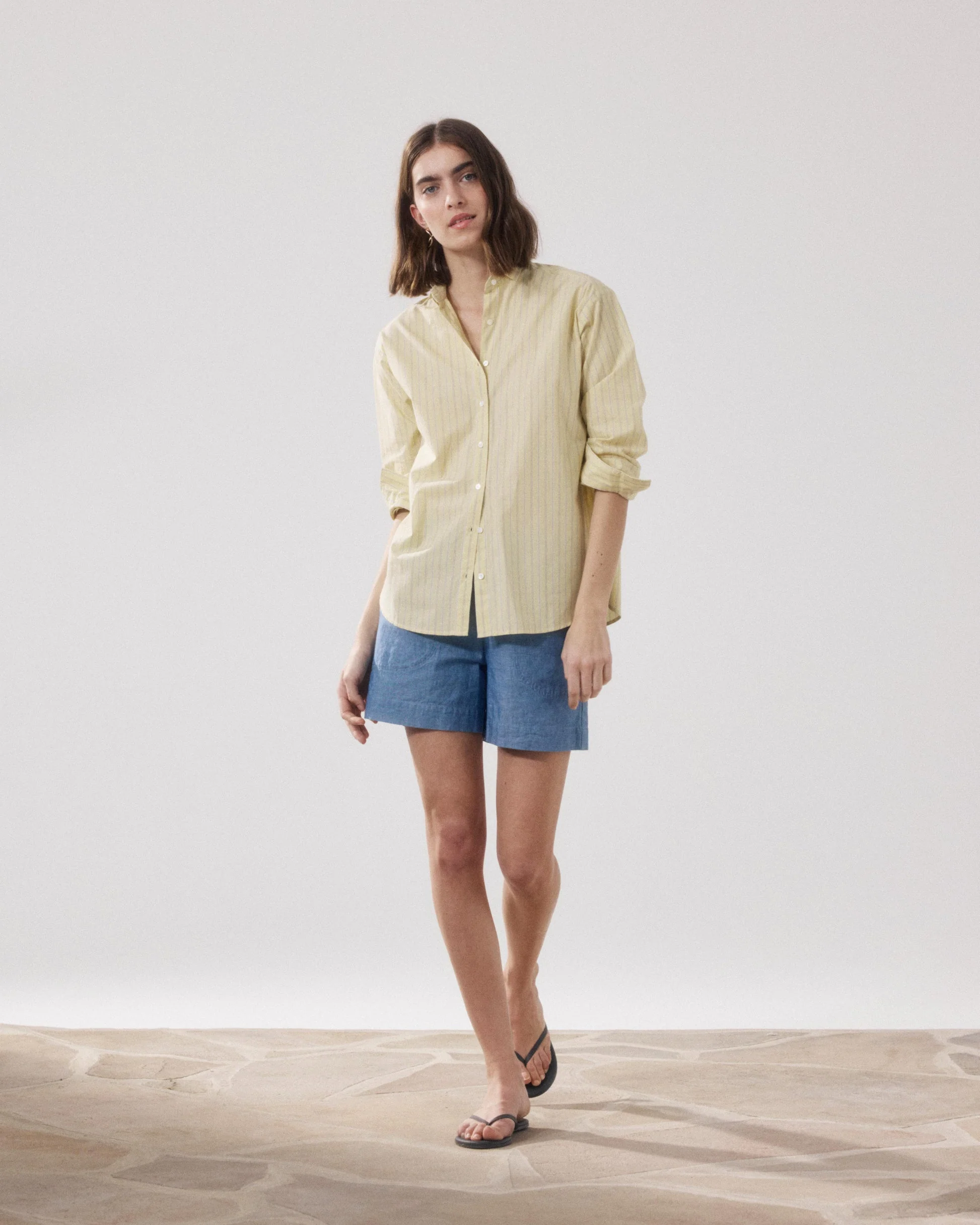 Hartford | Stefi Elastic Waist Shorts - Medium Blue - Image 2