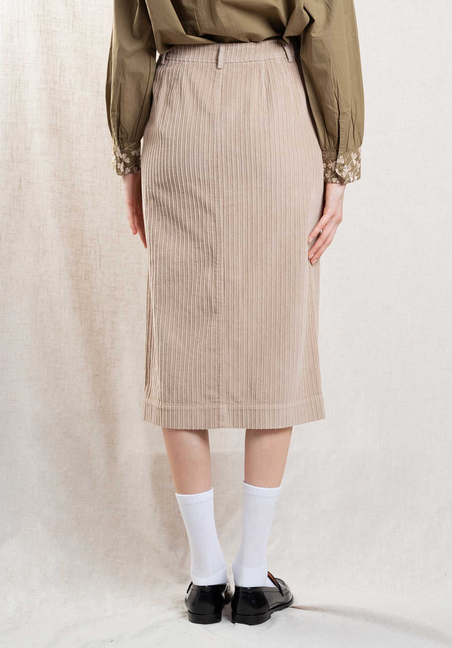 Hartford | Jessie Midi Skirt in Cotton Clay - Image 3