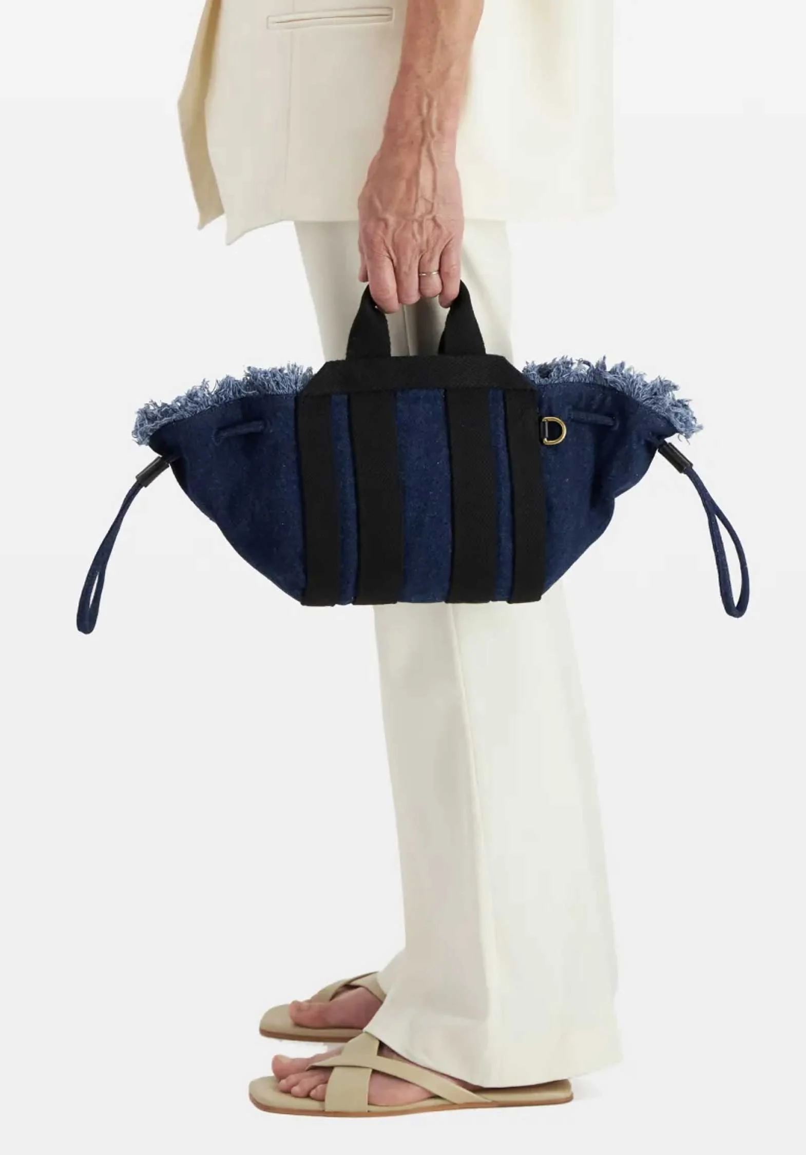 Inoui | Architectural Cotton Crossbody Bag - Blue - Image 3