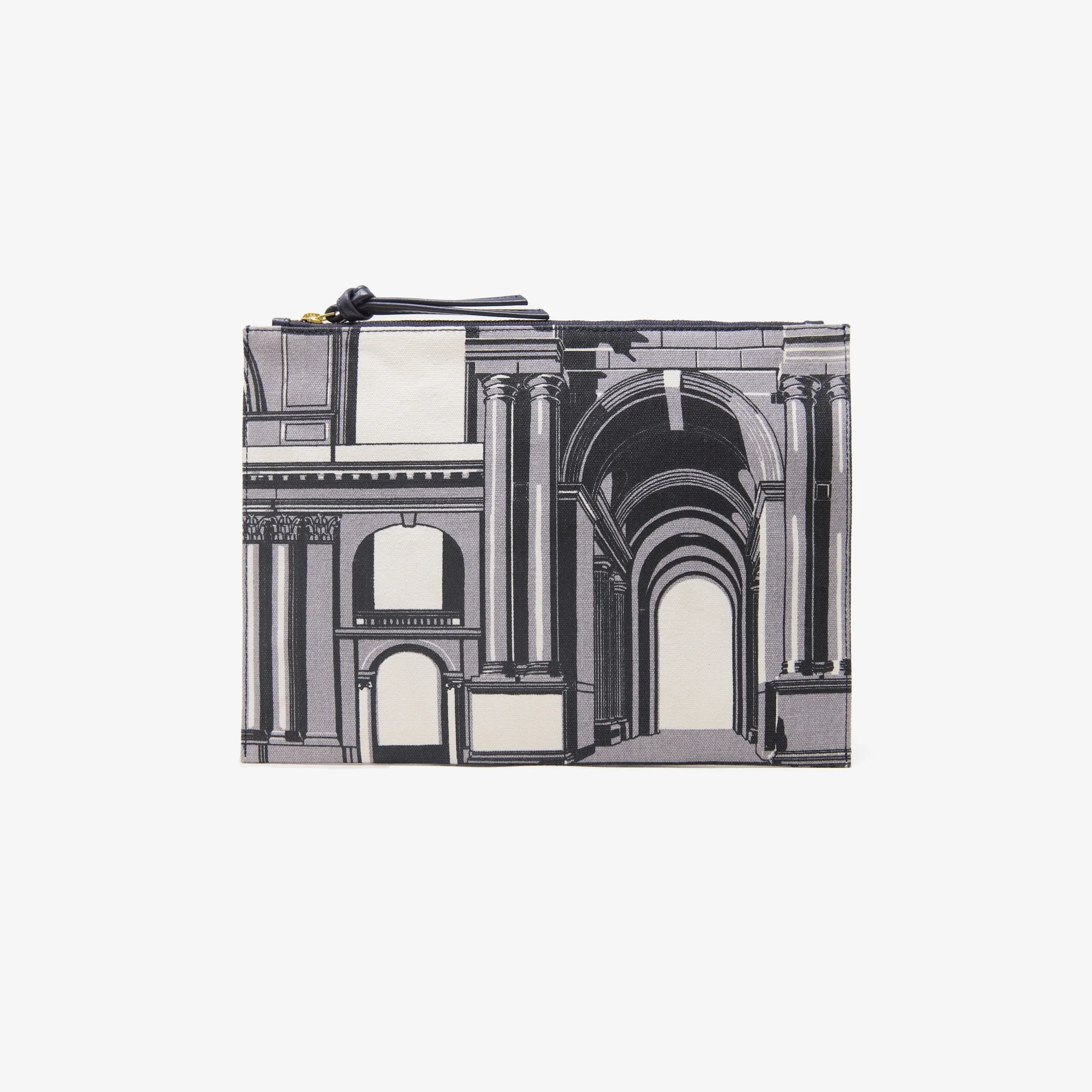 Inoui | Louvre Pouch in Cotton and Leather Black
