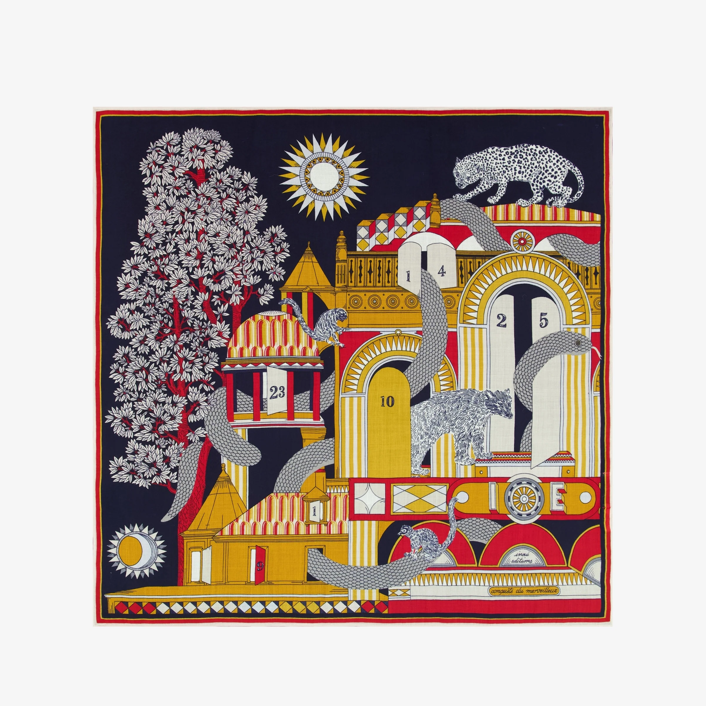 Inoui | Wool Square Scarf - Artisanal Versatility Navy - Image 2