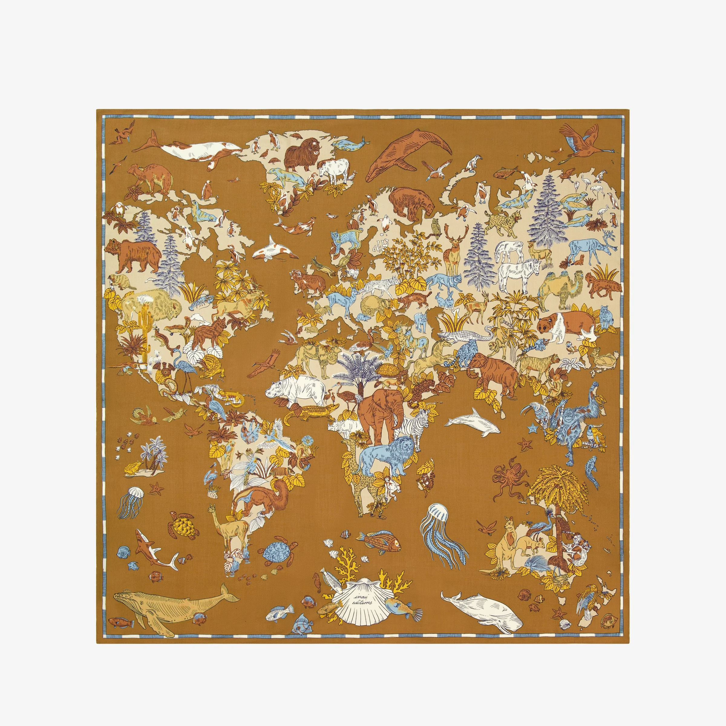 Inoui | Atlas Silk Square Scarf - Soft Drape Beige - Image 2