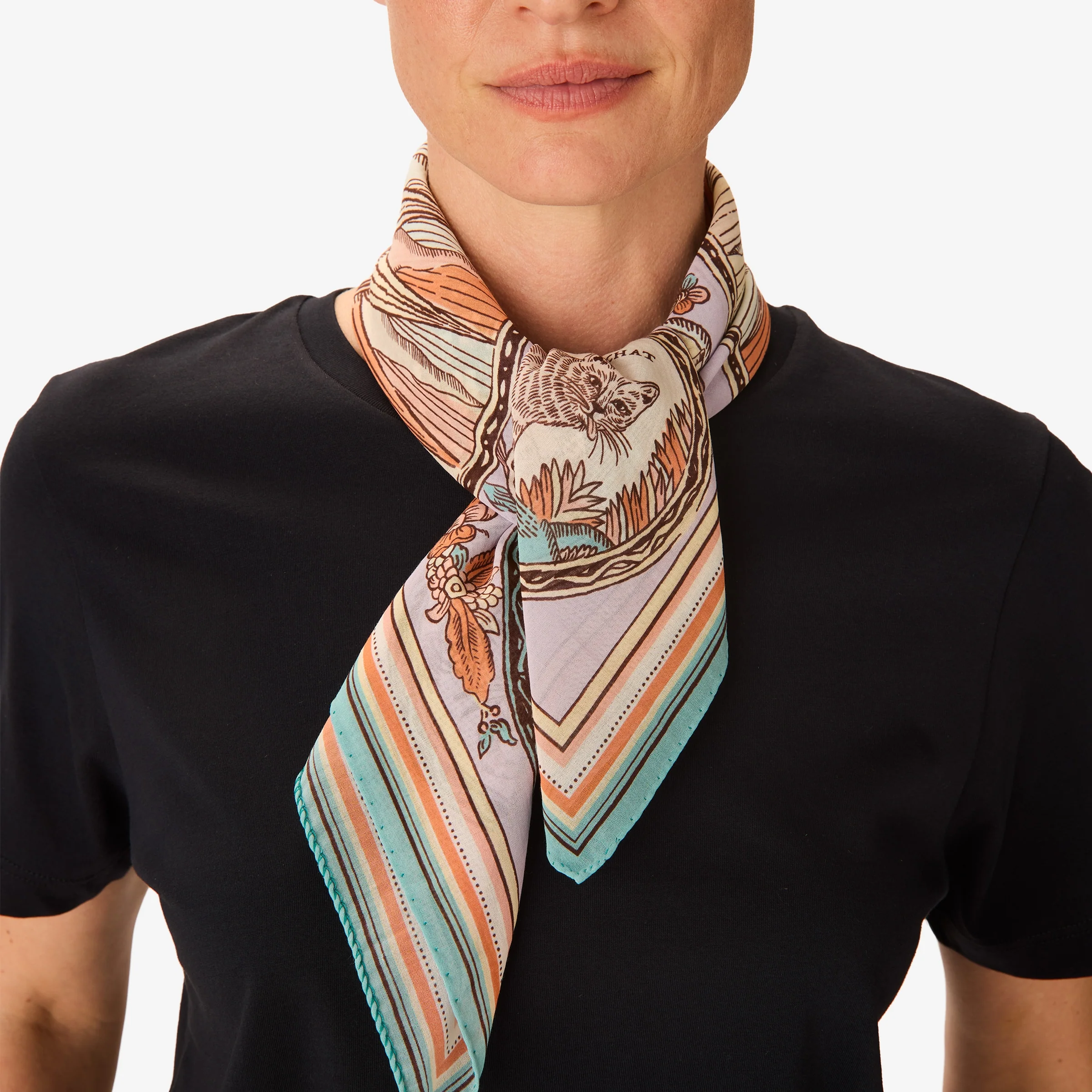 Inoui | Cotton Square Scarf - Dusty Purple Parma - Image 3
