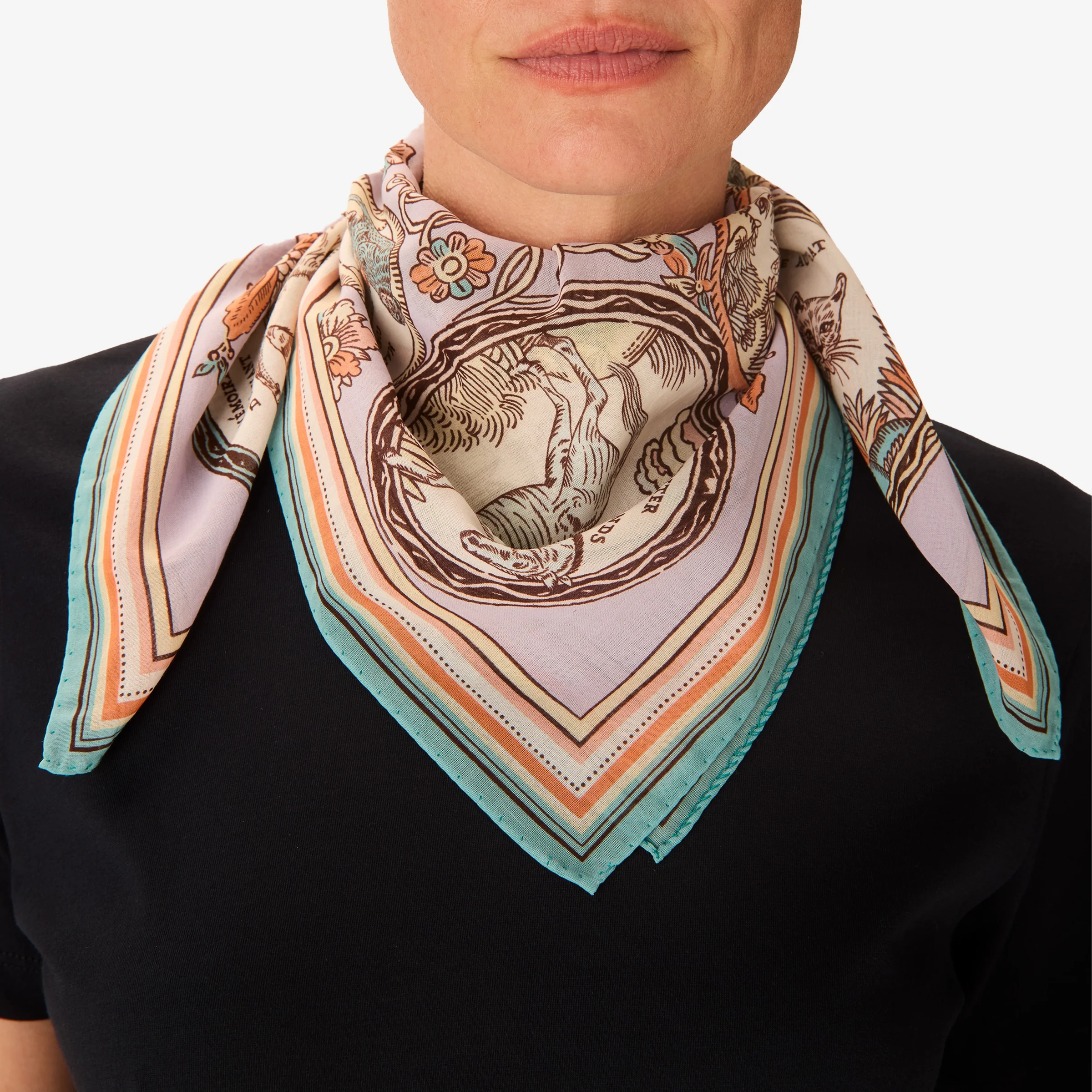 Inoui | Cotton Square Scarf - Dusty Purple Parma - Image 4