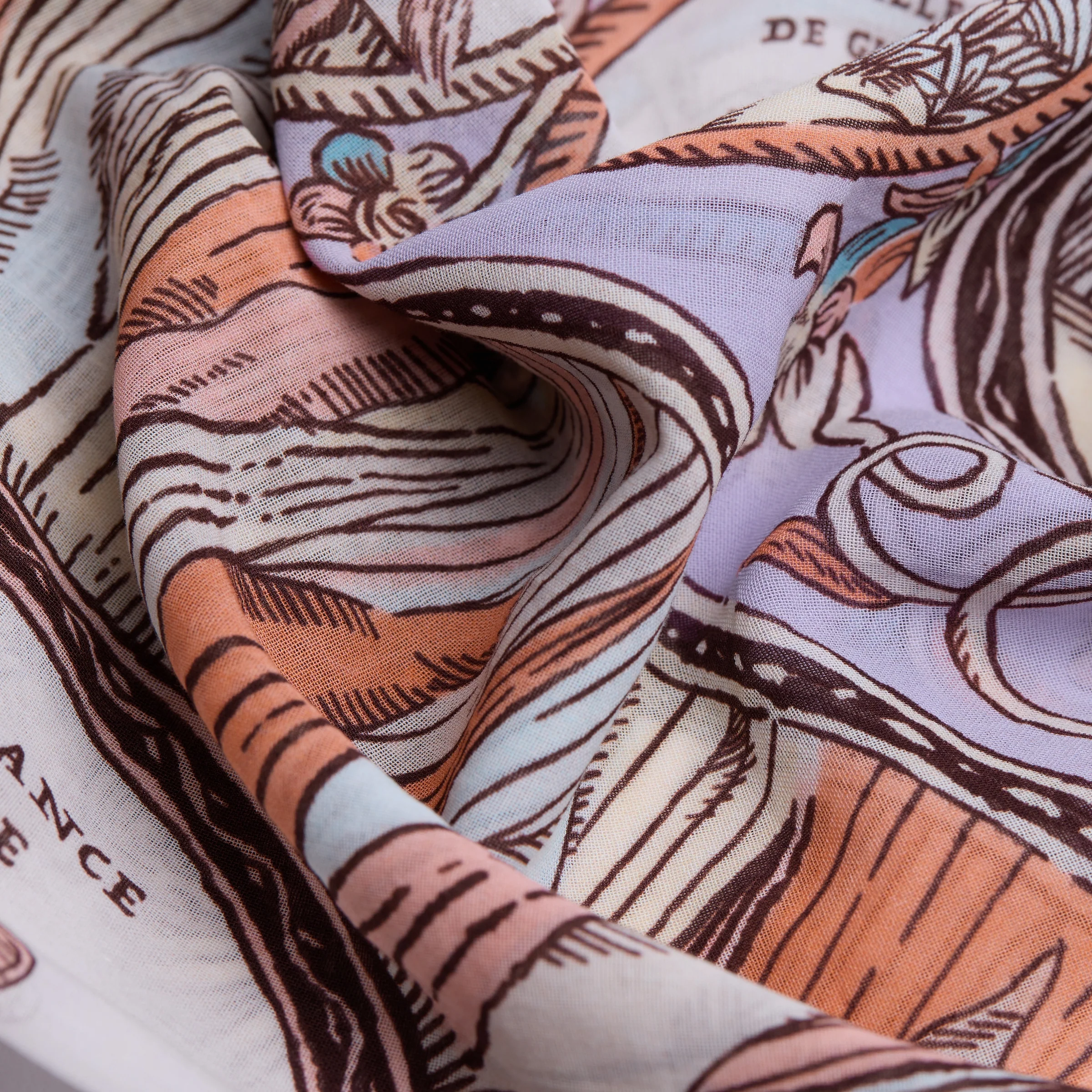 Inoui | Cotton Square Scarf - Dusty Purple Parma - Image 5