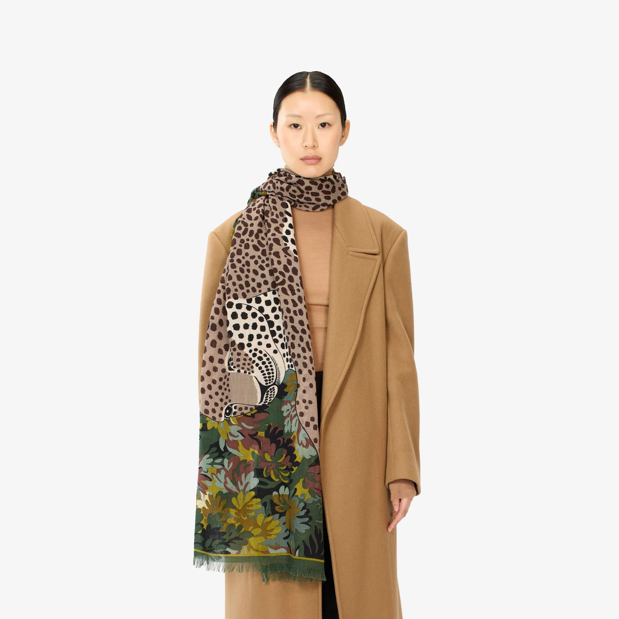 Inoui | Wool Scarf - Generous Drape Khaki - Image 2