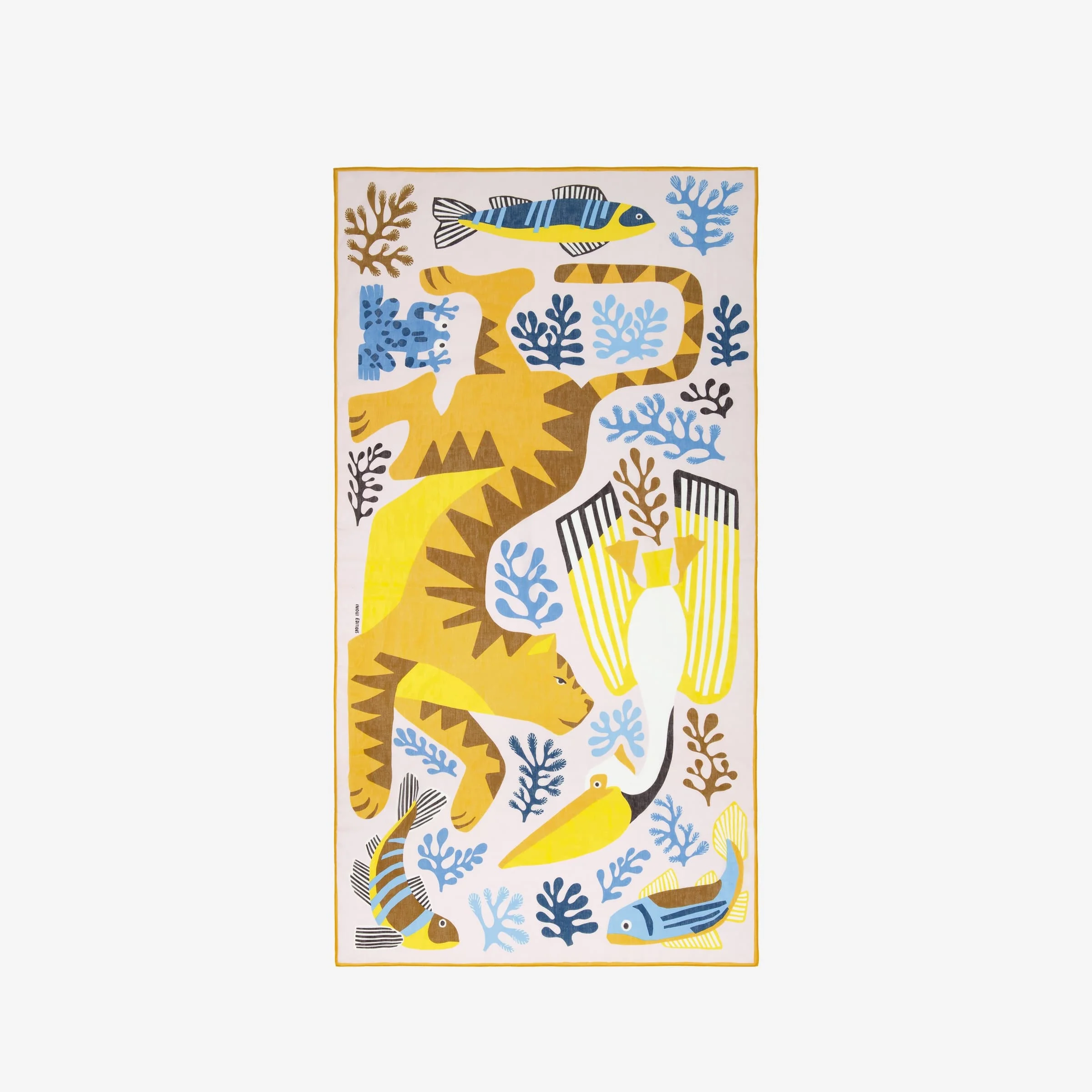 Inoui | Cotton Oversized Scarf in - Artisanal Screen Print Nude - Image 3